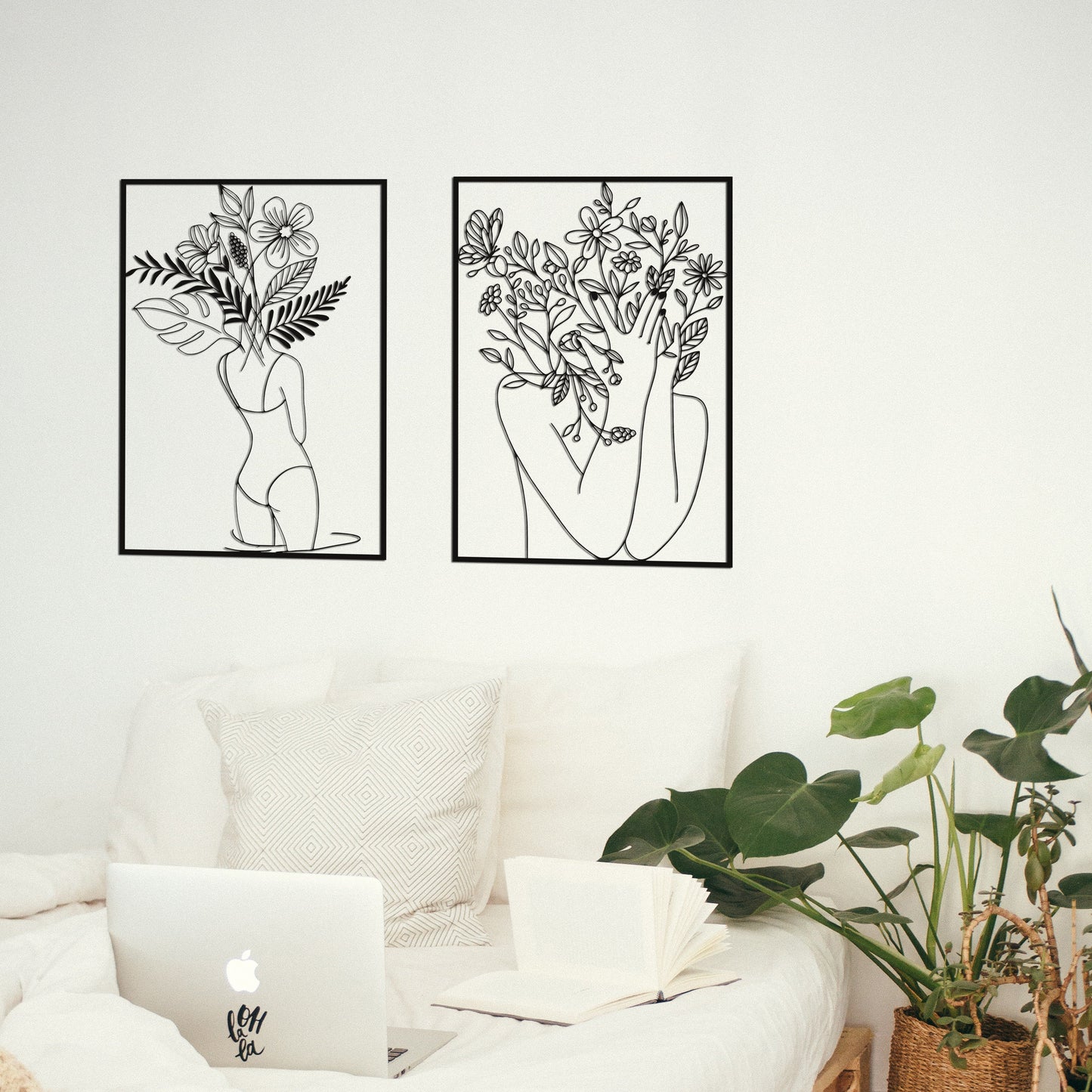 Gold Female Metal Wall Art Set -WA108