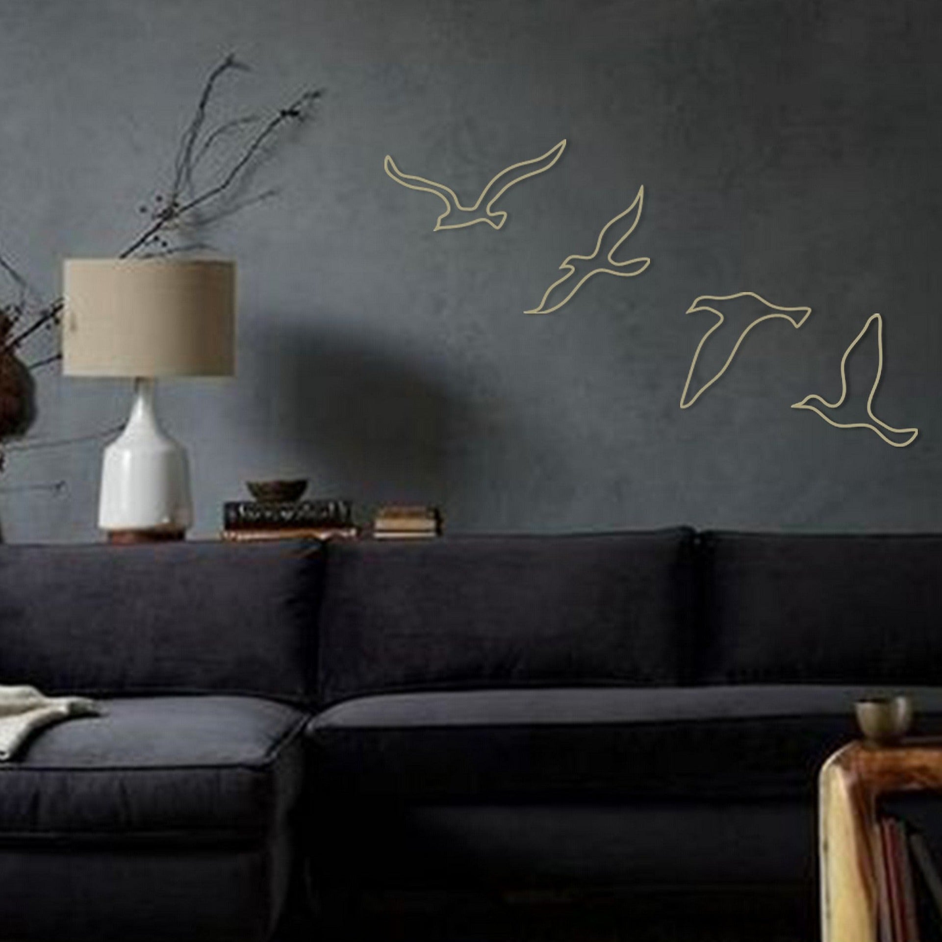 flying birds metal wall art