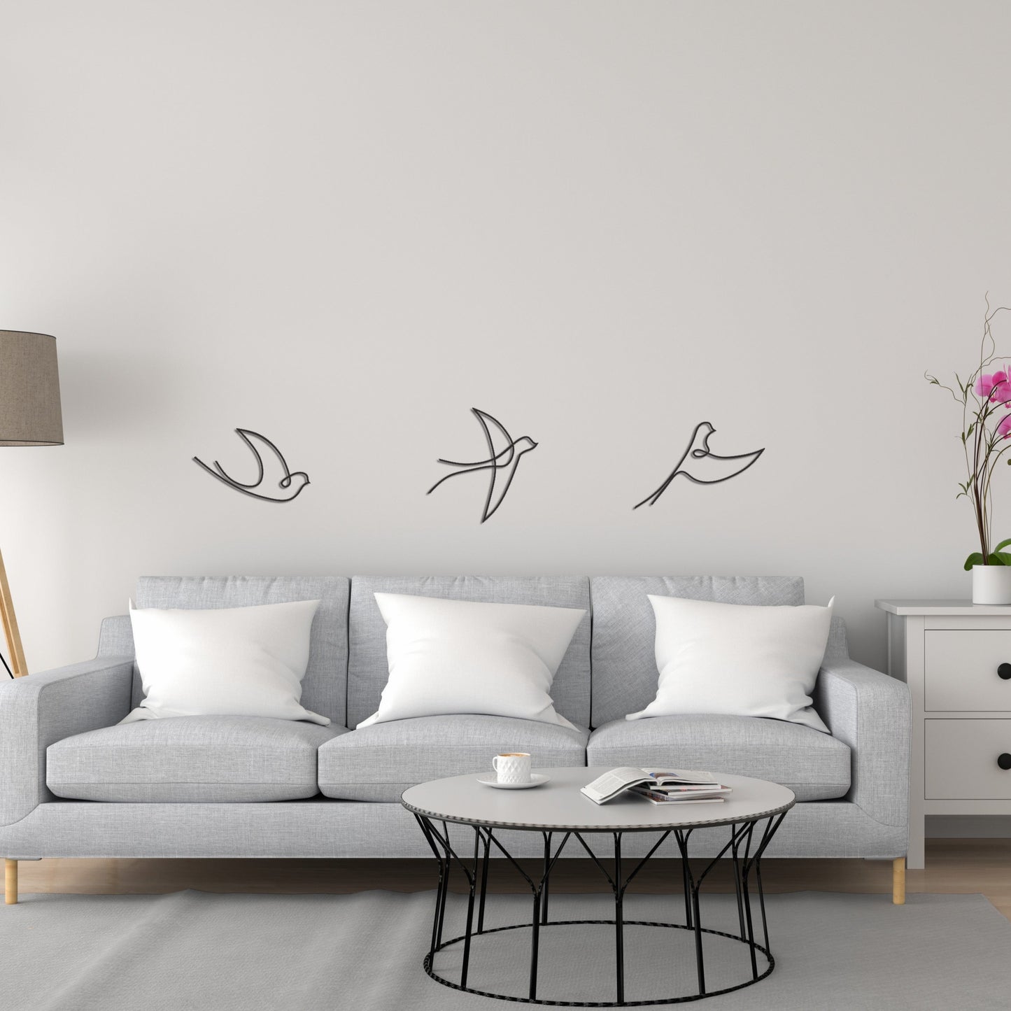 Gold Birds Metal Wall Art Set of 3 -WA052