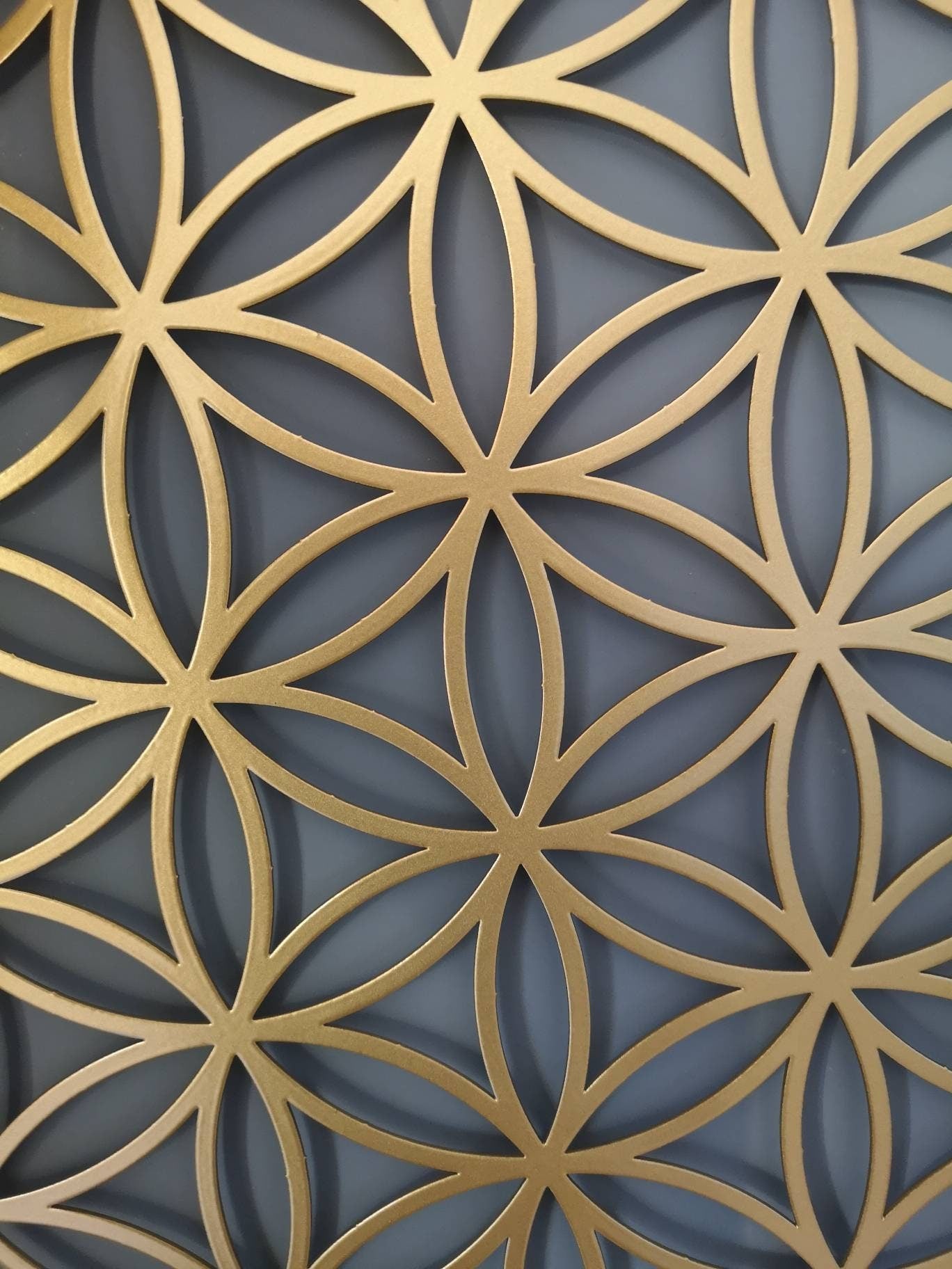 Sacred Geometry Set, Gold Metal Wall Art, Flower of Life, Merkaba, Yoga Studio Decor, Yoga lover - BlackIvyCraft