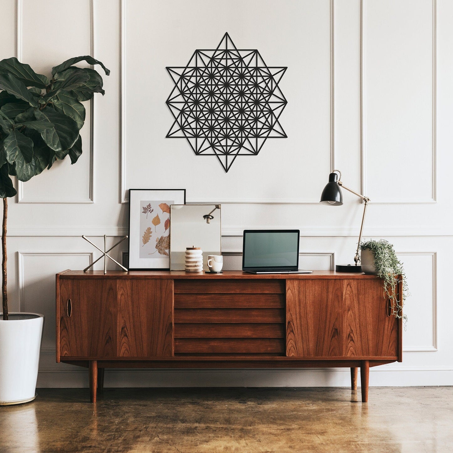 Tetrahedron Metal Wall Art - BlackIvyCraft