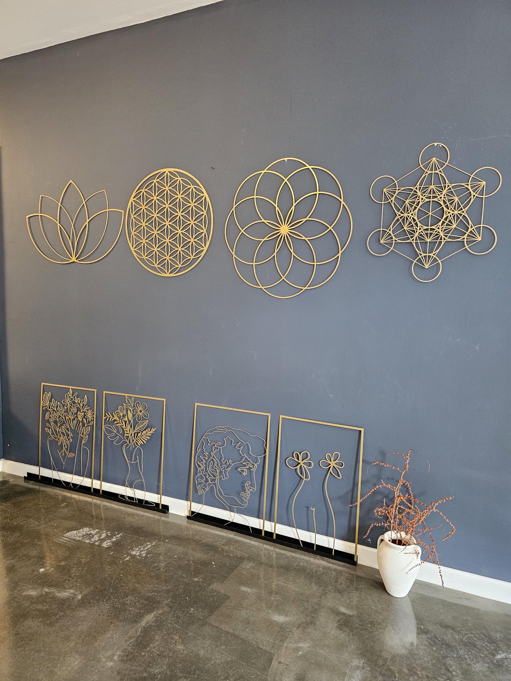 Triple Moon Goddess, Metal Wall Art, Feng Shui Wall Decor, Spiral Goddess, Gold Wall Decor - BlackIvyCraft