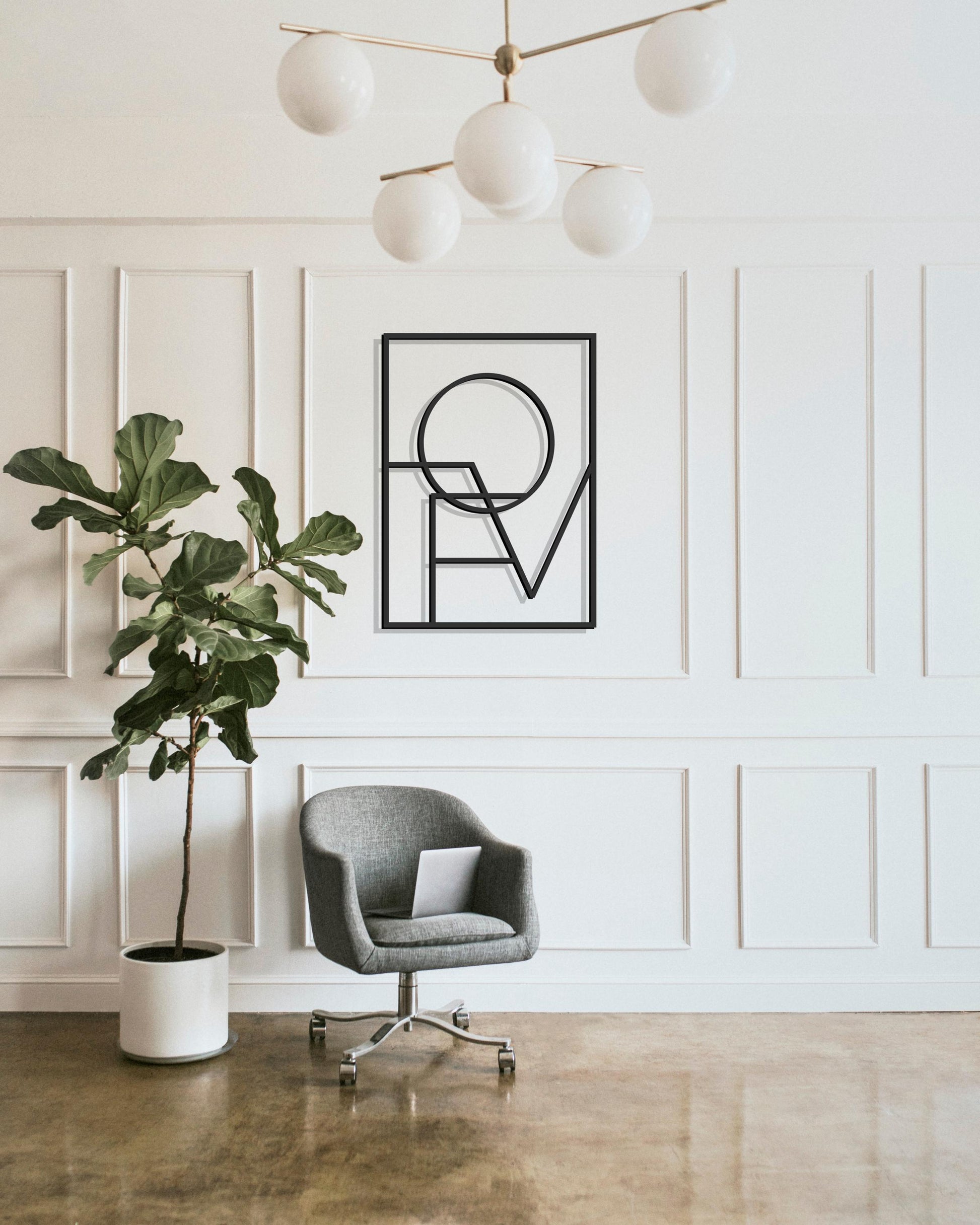 Metal Love Word Sign, Love Framed Wall Art, Abstract Art, Minimal Entryway Wall Decor, Wedding Venue Decoration - BlackIvyCraft