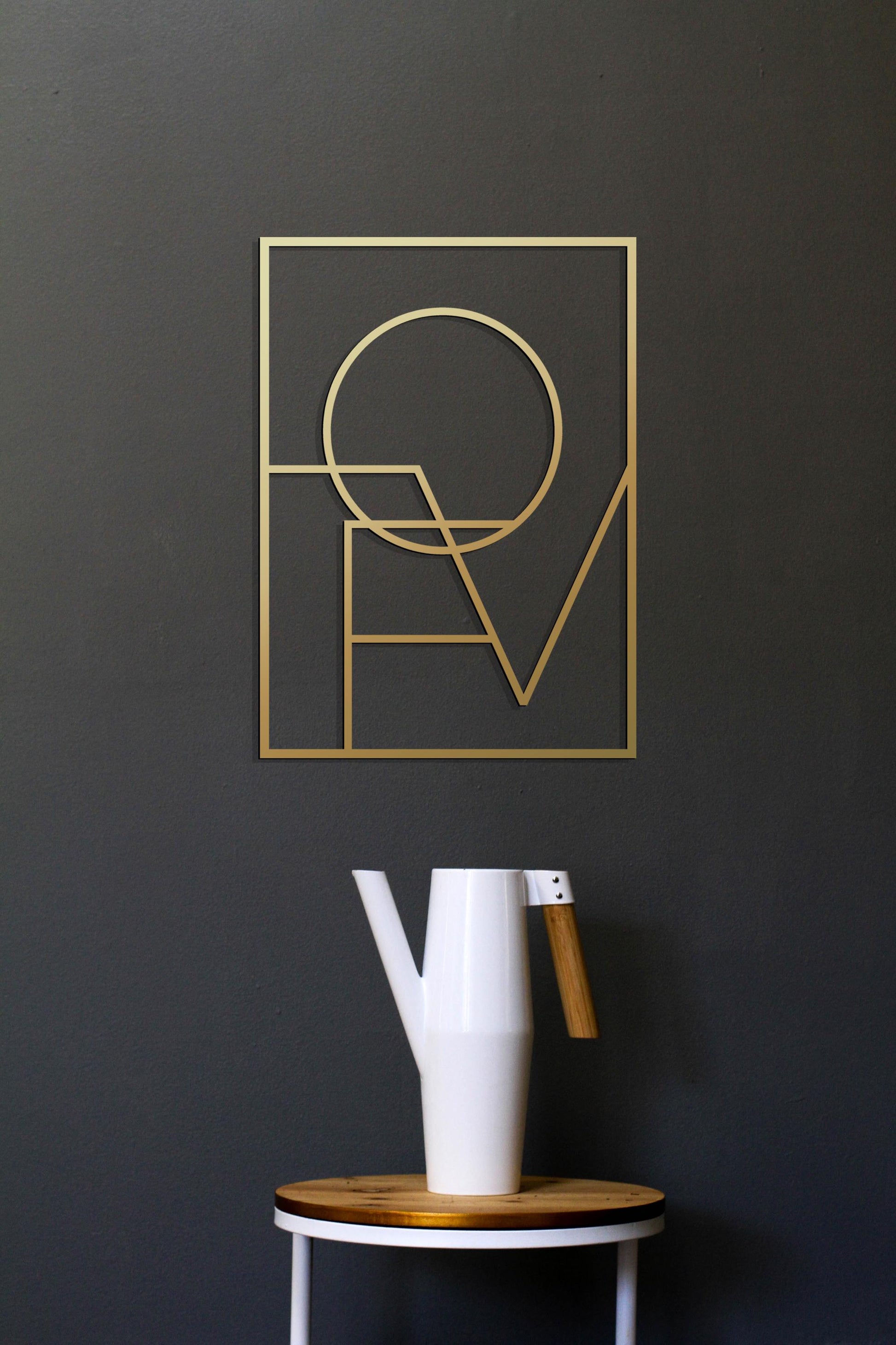 Metal Love Word Sign, Love Framed Wall Art, Abstract Art, Minimal Entryway Wall Decor, Wedding Venue Decoration - BlackIvyCraft