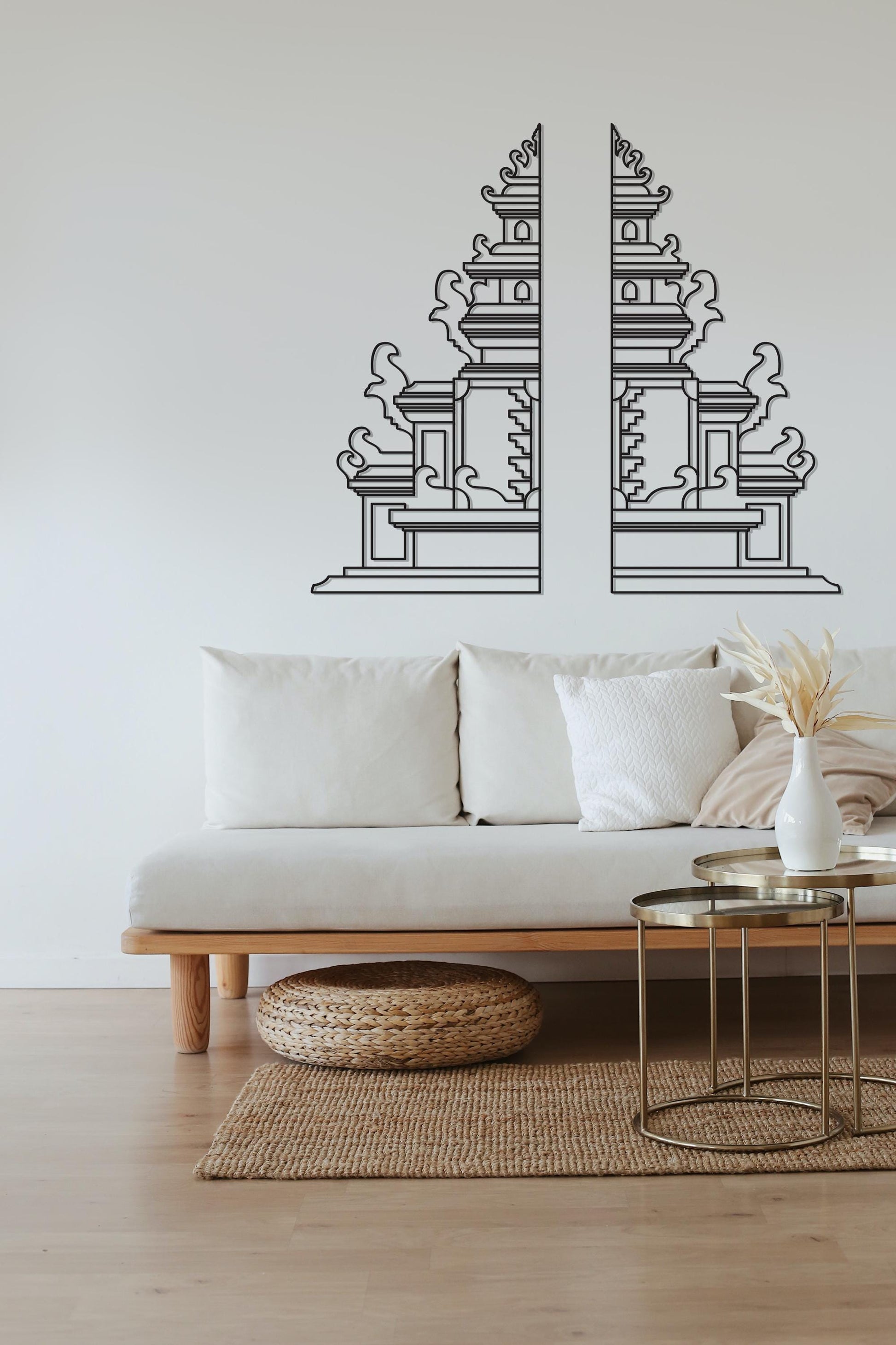 Balinese Temple Gate, Yoga Studio Metal Wall Art, Outdoor Metal Decor, Gate of Heaven Art, Home Entrance Sign - BlackIvyCraft