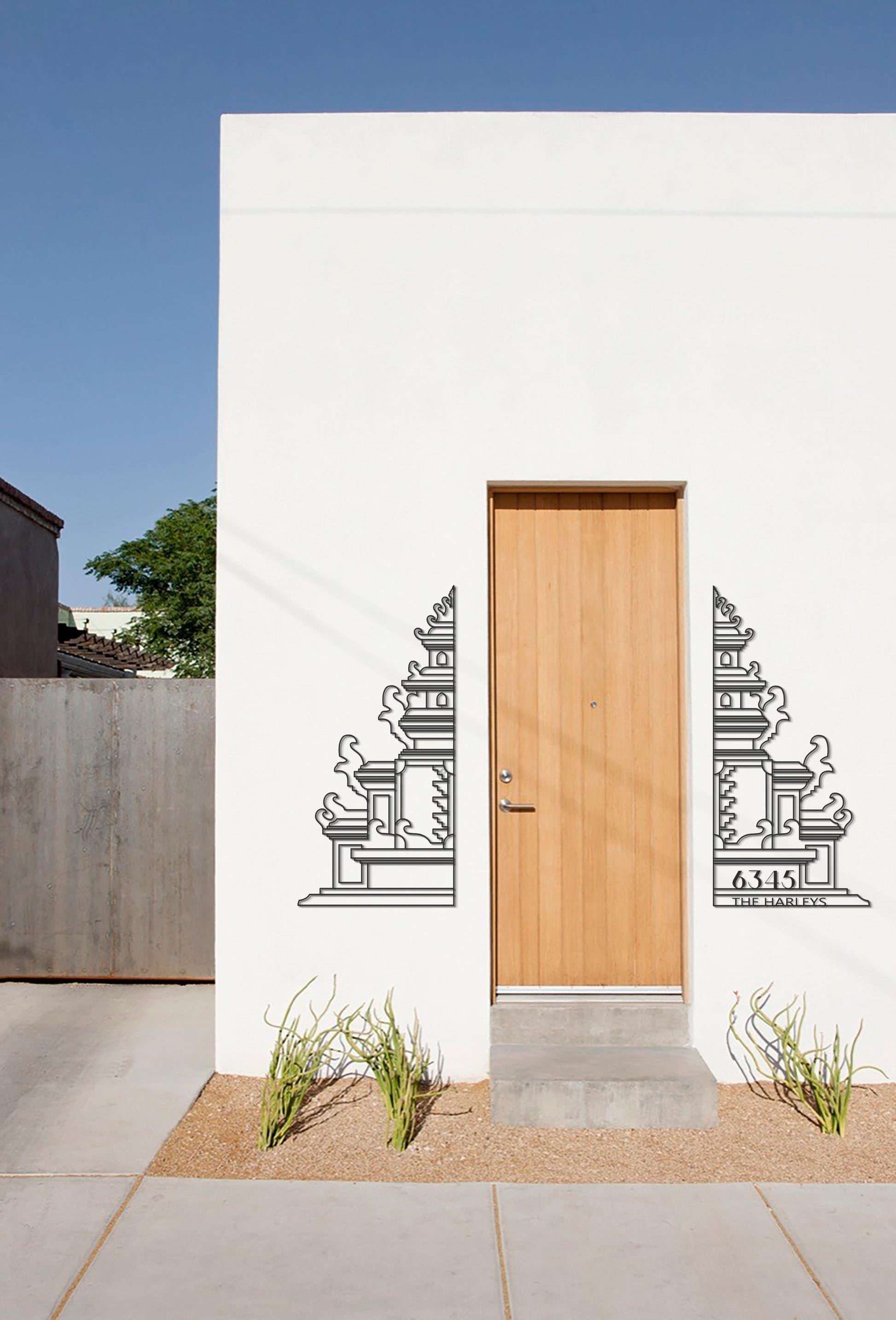 Balinese Temple Gate, Yoga Studio Metal Wall Art, Outdoor Metal Decor, Gate of Heaven Art, Home Entrance Sign - BlackIvyCraft