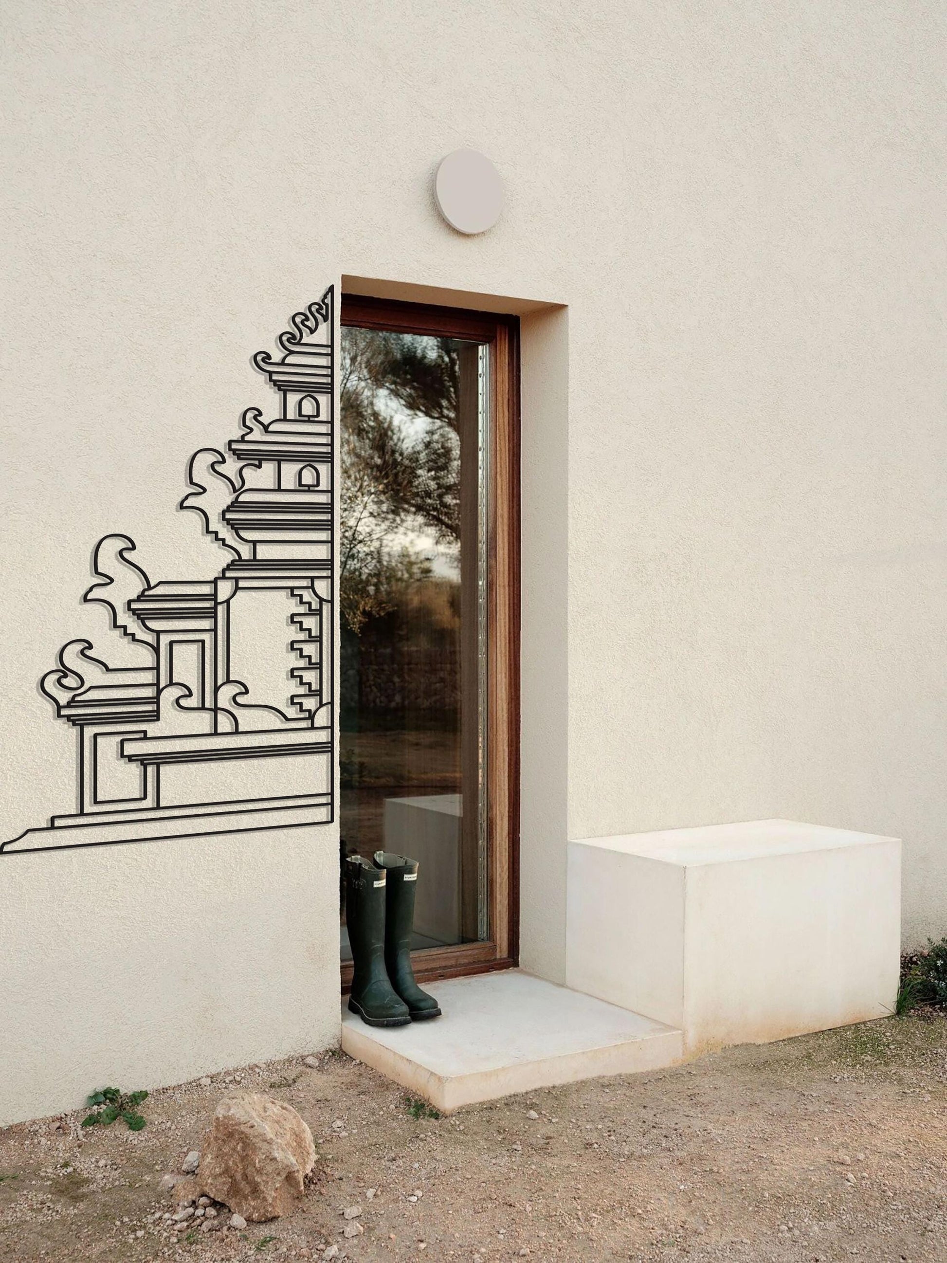 Balinese Temple Gate, Yoga Studio Metal Wall Art, Outdoor Metal Decor, Gate of Heaven Art, Home Entrance Sign - BlackIvyCraft