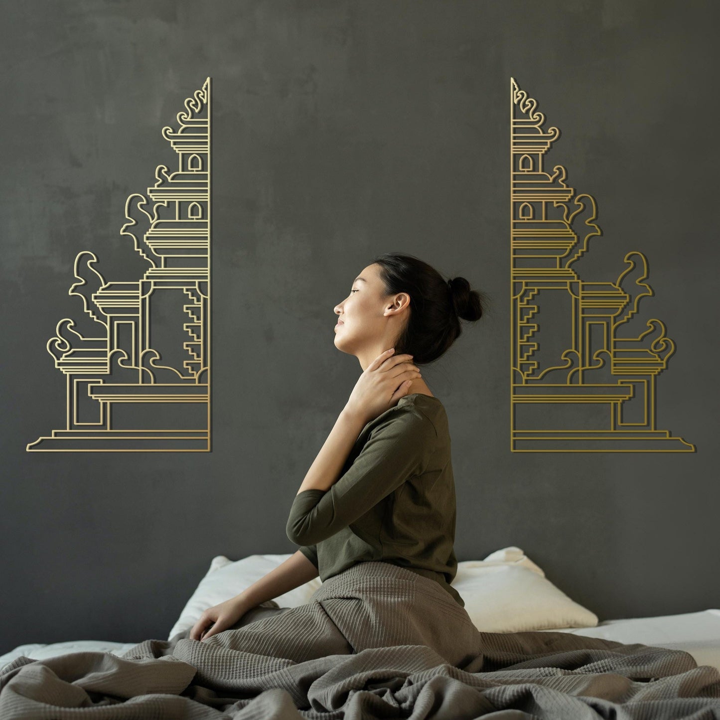 Balinese Temple Gate, Yoga Studio Metal Wall Art, Outdoor Metal Decor, Gate of Heaven Art, Home Entrance Sign - BlackIvyCraft