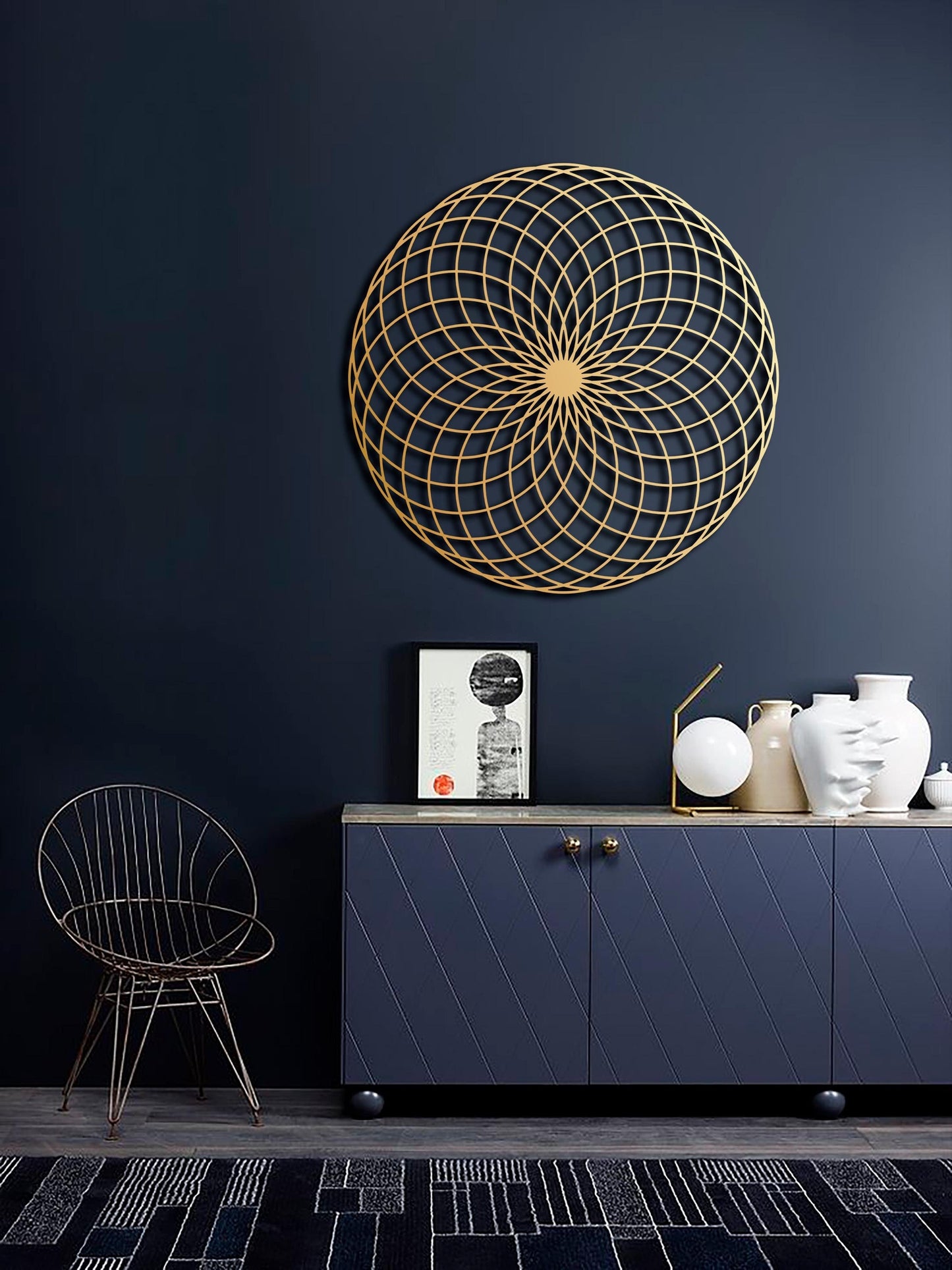 Lotus Of Life Metal Wall Art, Gold Wall Decor, Torus Yantra, Sacred Geometry Wall Hangings, Modern Mandala Wall Art, Yoga Studio Art - BlackIvyCraft
