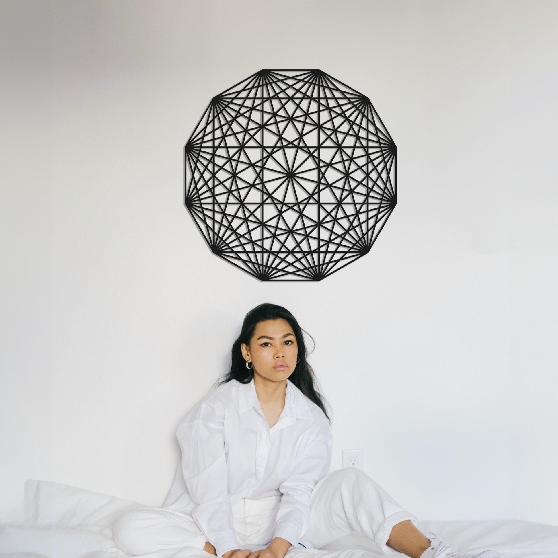 Sacred Equilibrium Metal Wall Art, Meditation Decor, Sacred Geometry Decor, Yoga Teacher Gift, Modern Mandala Wall Art - BlackIvyCraft