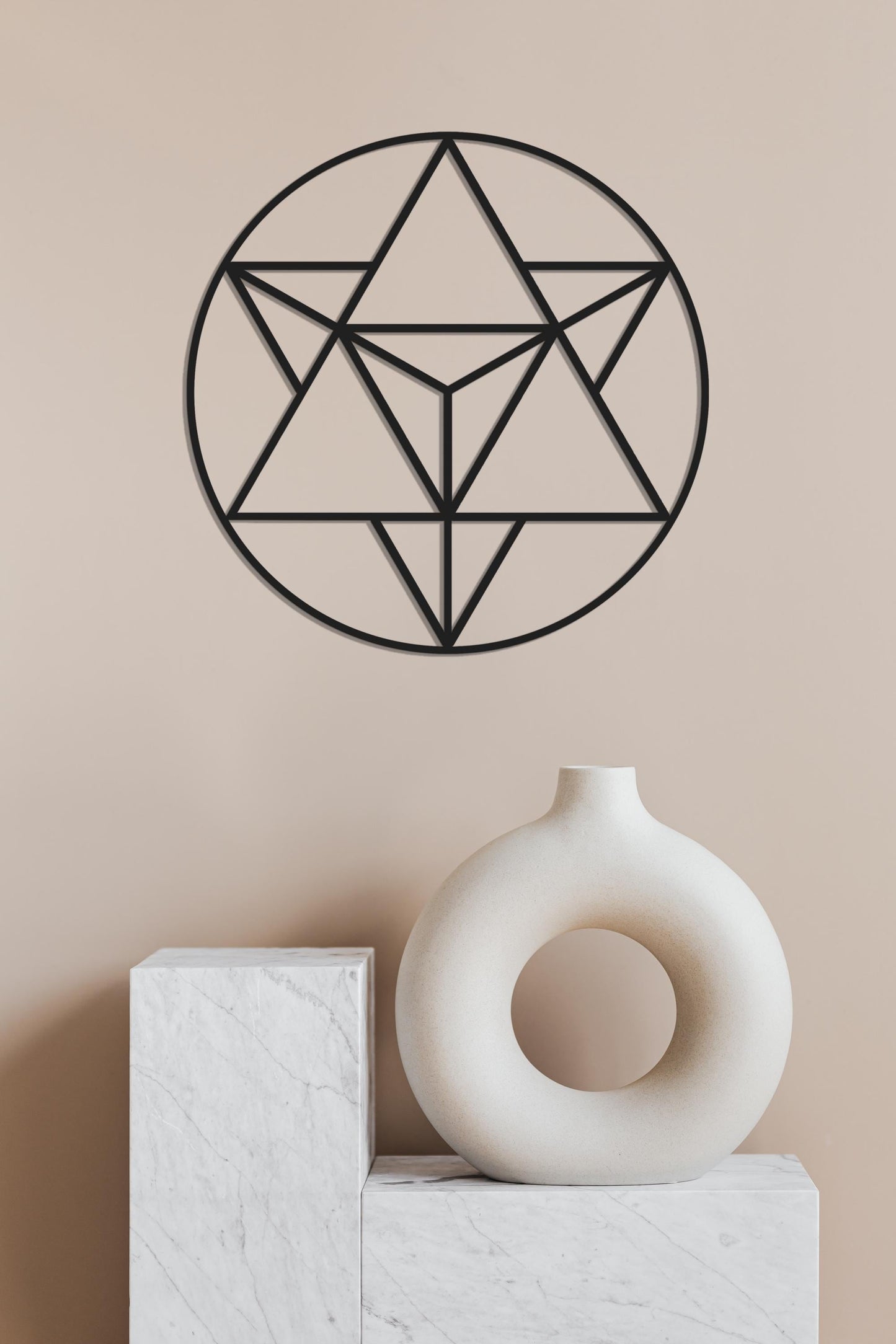 Merkaba Metal Wall Decor, Gold Metal Wall Art, Sacred Geometry Wall Art, Modern Mandala Wall Art, Yoga Studio Decoration - BlackIvyCraft
