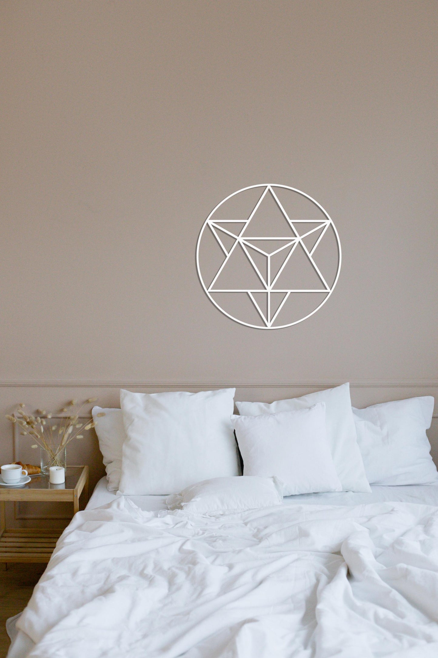 Merkaba Metal Wall Decor, Gold Metal Wall Art, Sacred Geometry Wall Art, Modern Mandala Wall Art, Yoga Studio Decoration - BlackIvyCraft