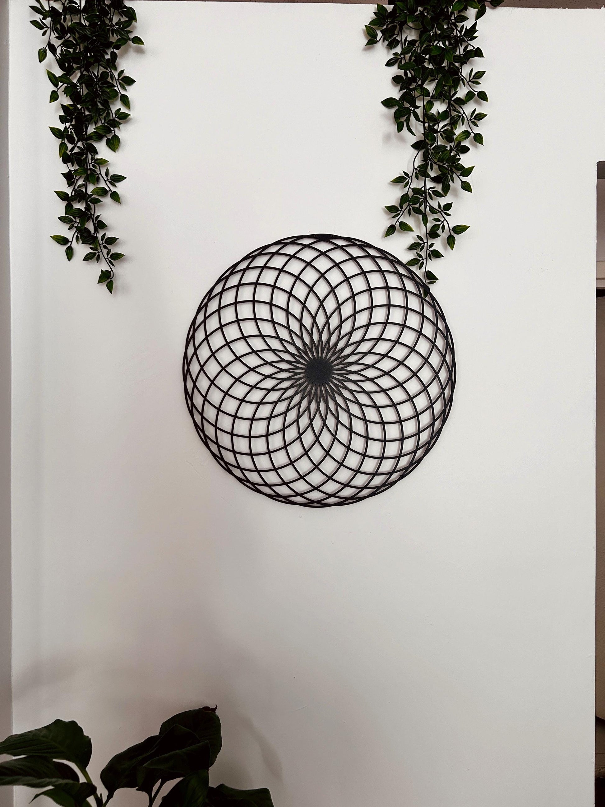 Lotus Of Life Metal Wall Art, Gold Wall Decor, Torus Yantra, Sacred Geometry Wall Hangings, Modern Mandala Wall Art, Yoga Studio Art - BlackIvyCraft