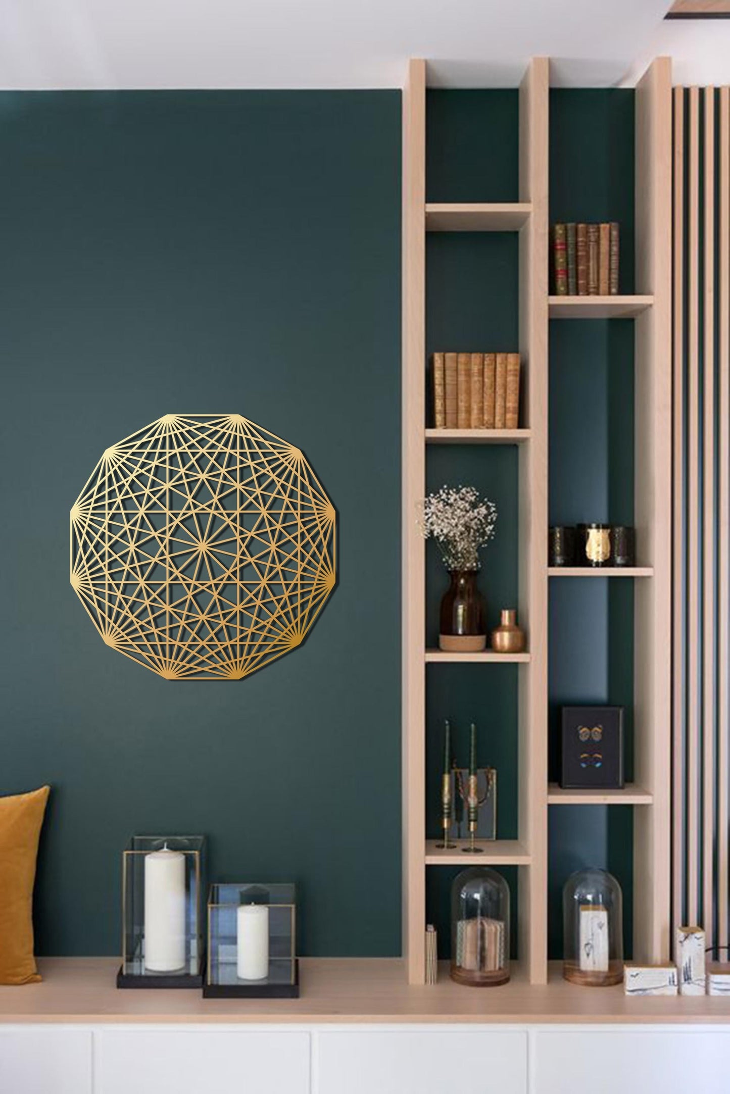 Sacred Equilibrium Metal Wall Art, Meditation Decor, Sacred Geometry Decor, Yoga Teacher Gift, Modern Mandala Wall Art - BlackIvyCraft