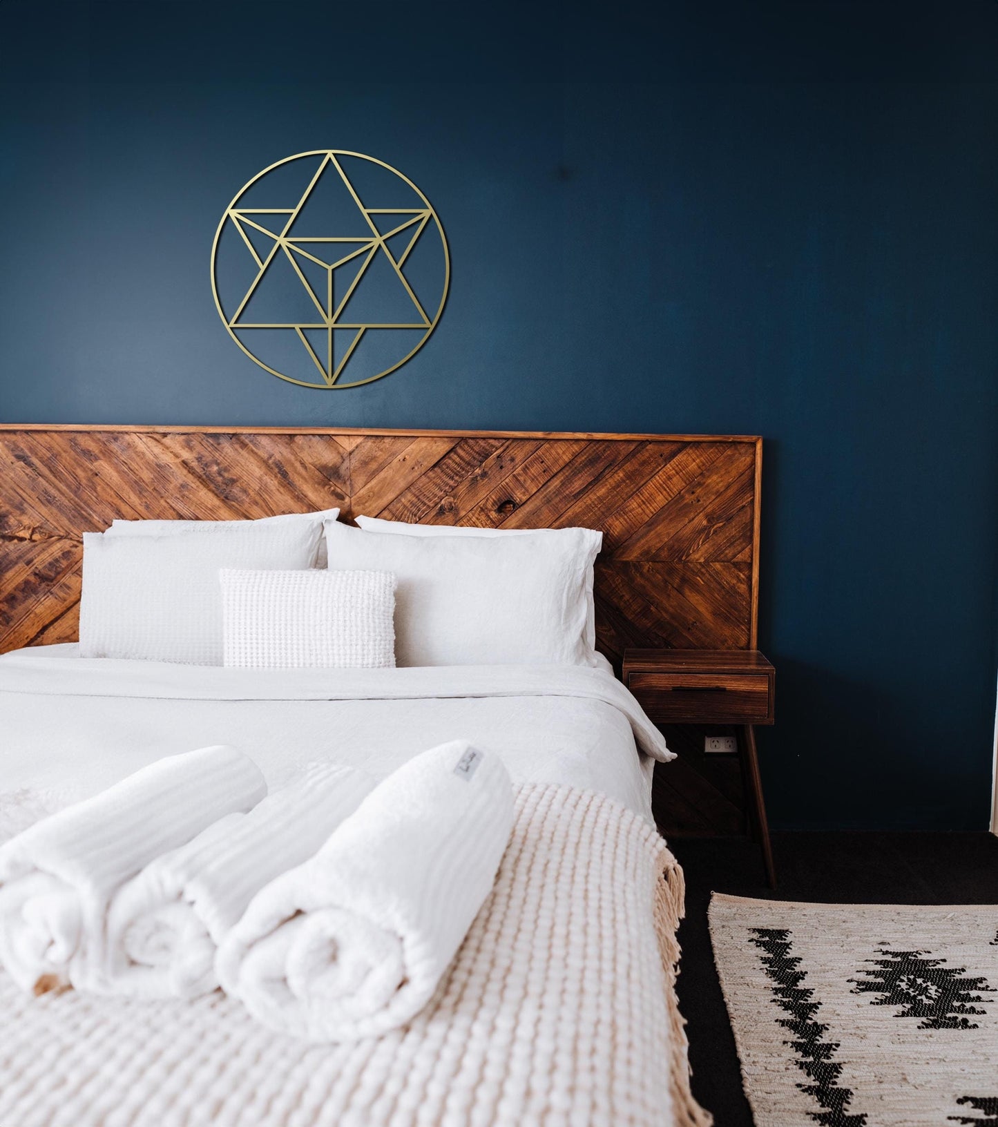 Merkaba Metal Wall Decor, Gold Metal Wall Art, Sacred Geometry Wall Art, Modern Mandala Wall Art, Yoga Studio Decoration - BlackIvyCraft