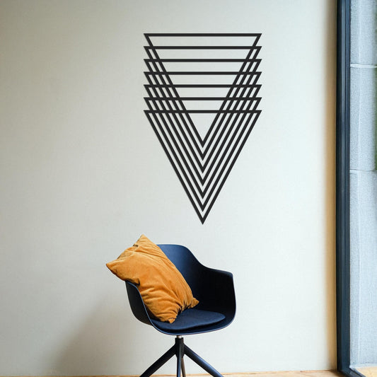 Geometric Triangle Metal Wall Art, Large Triangle Sign, Minimal Office Wall Decor, Luxury Wall Art, Abstract Shapes Art - BlackIvyCraft