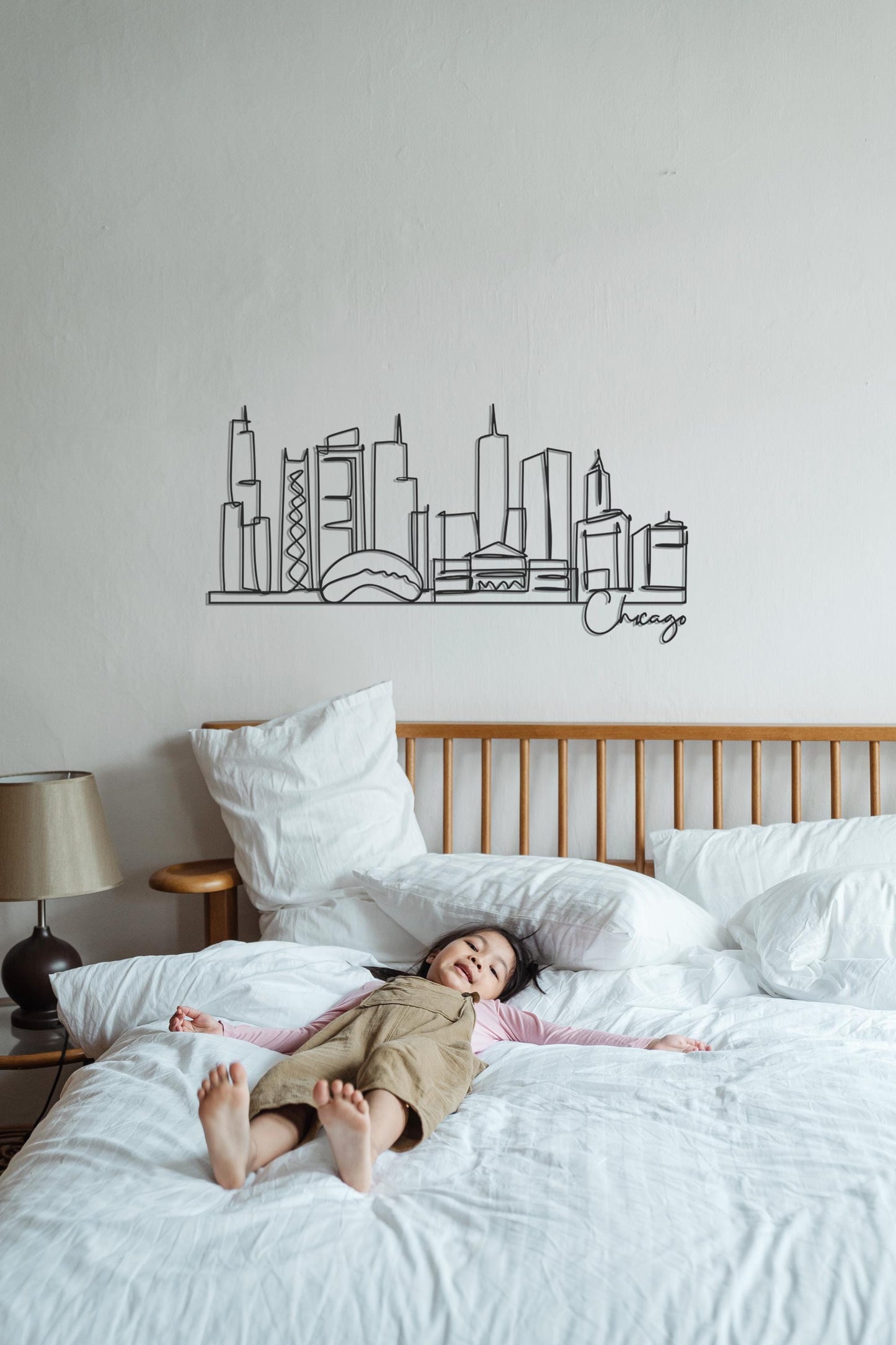 Chicago Skyline Metal Art, Cityscape Wall Decor for Office, Modern Chicago Line Art, Hotel & Business Decor, Unique Chicago Gift - BlackIvyCraft