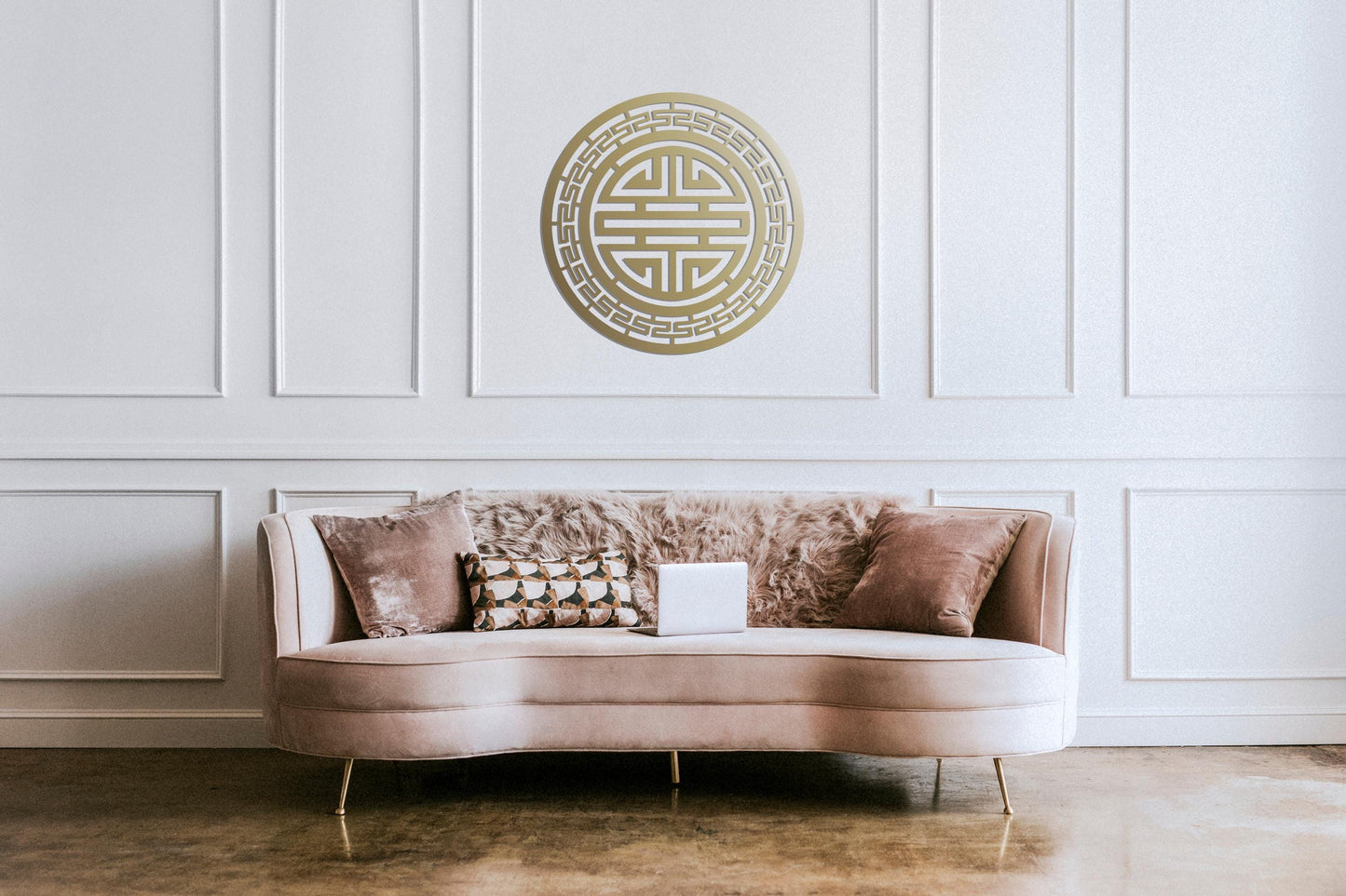 Feng Shui Wall Decor, Wealth Attraction Metal Wall Art, Gold Wall Decor - BlackIvyCraft