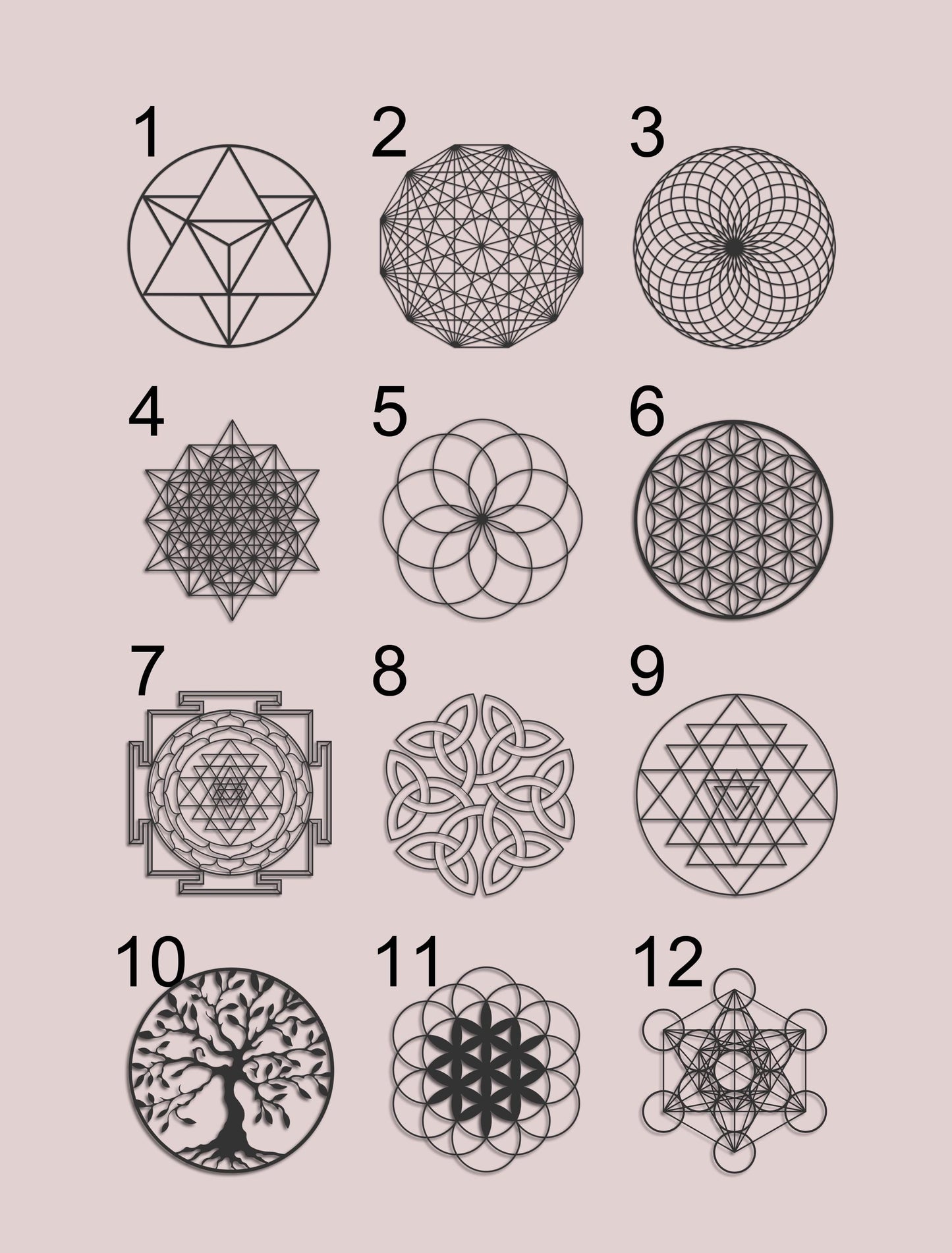 Lotus Of Life Metal Wall Art, Gold Wall Decor, Torus Yantra, Sacred Geometry Wall Hangings, Modern Mandala Wall Art, Yoga Studio Art - BlackIvyCraft