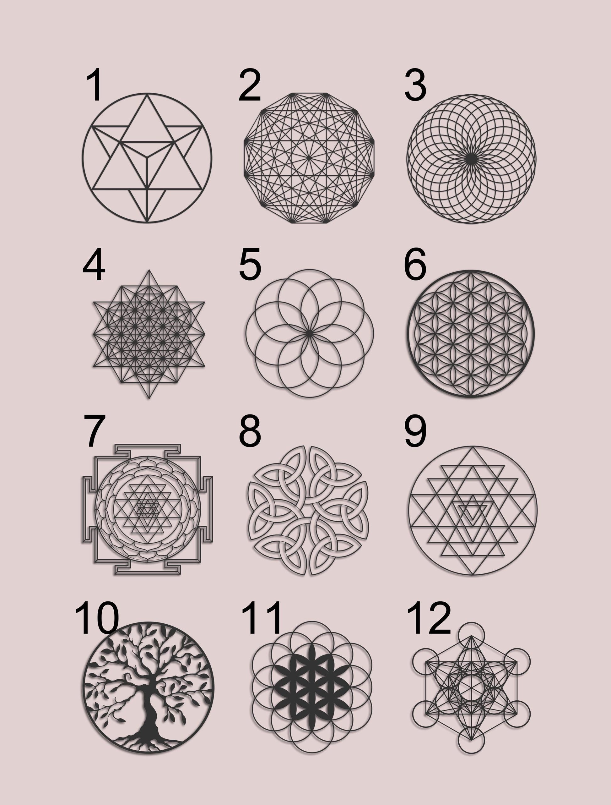 Lotus Of Life Metal Wall Art, Gold Wall Decor, Torus Yantra, Sacred Geometry Wall Hangings, Modern Mandala Wall Art, Yoga Studio Art - BlackIvyCraft