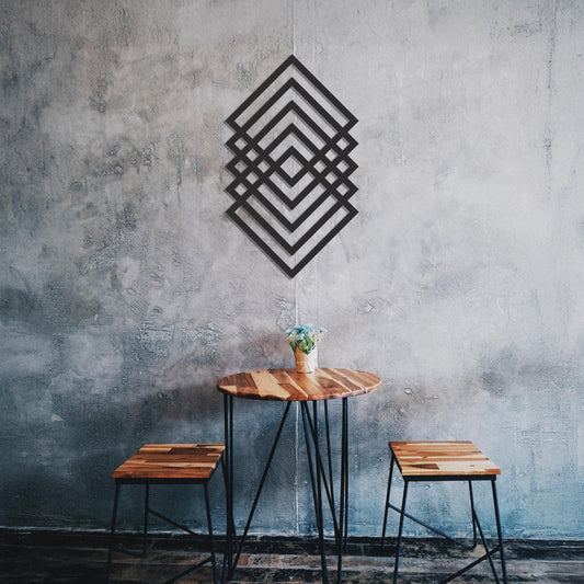 Geometric Metal Wall Art, Large Triangle Sign, Minimal Office Wall Decor, Luxury Wall Art, Abstract Shapes Art - BlackIvyCraft