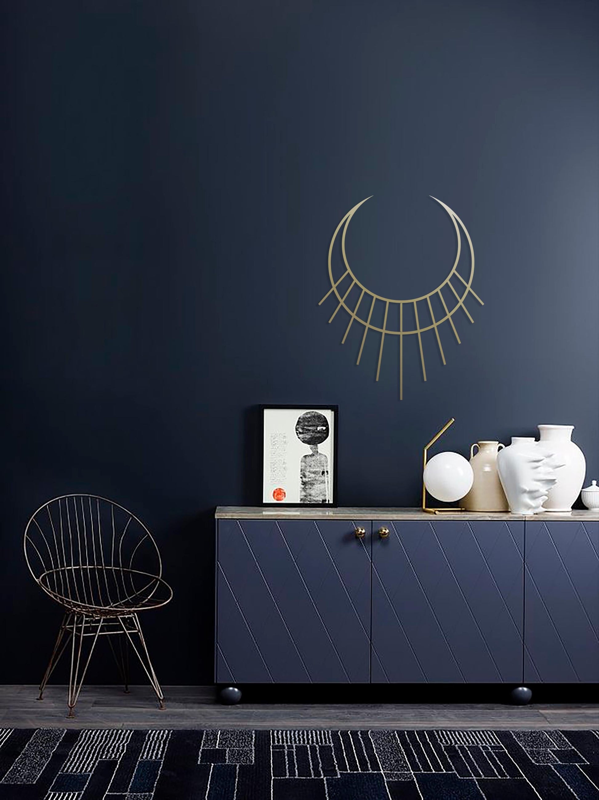 Divine Feminine Decor, Yoga Metal Wall Art, Minimal Spiritual Art, Yoga Studio Decor - BlackIvyCraft