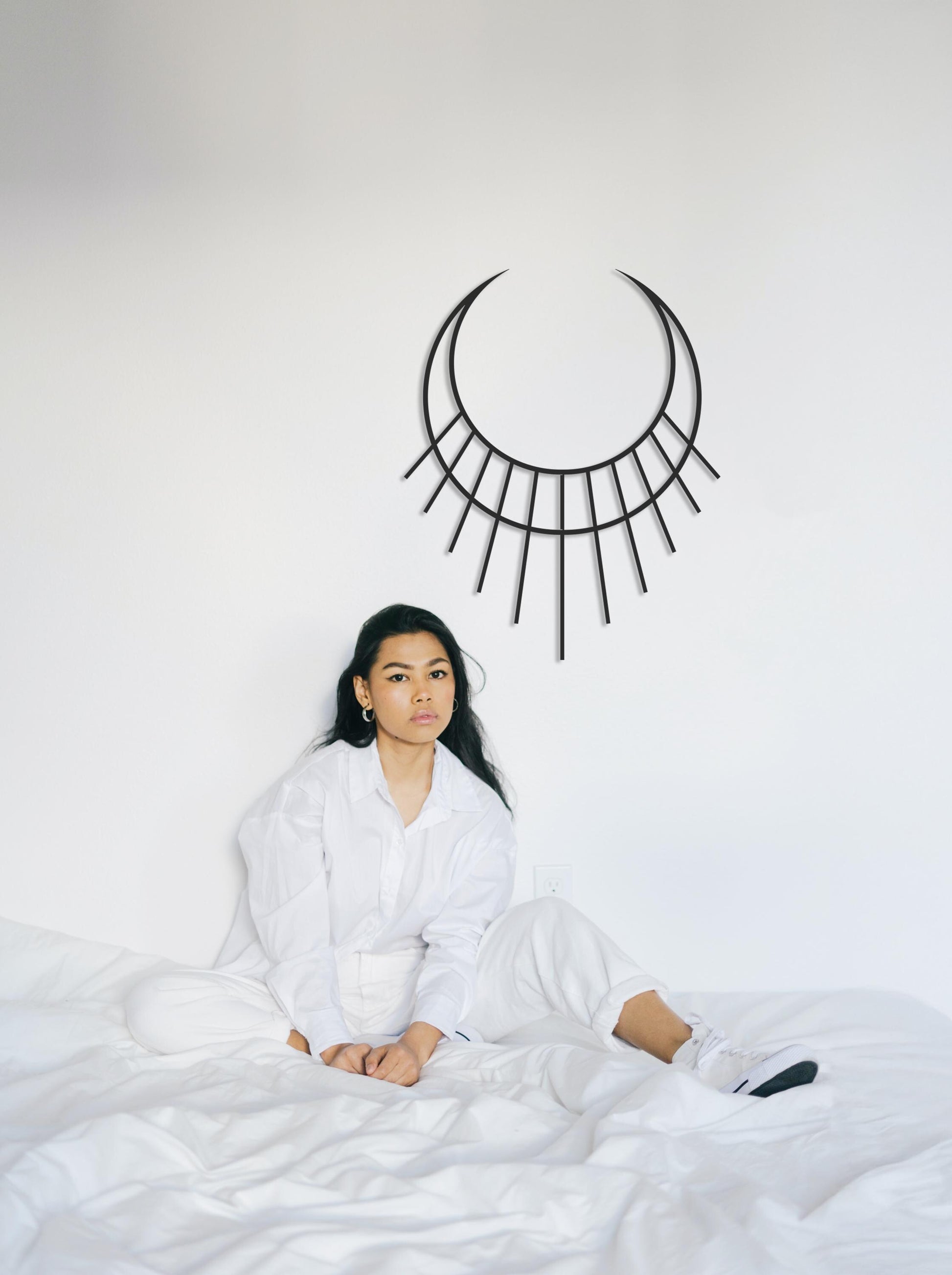 Divine Feminine Decor, Yoga Metal Wall Art, Minimal Spiritual Art, Yoga Studio Decor - BlackIvyCraft