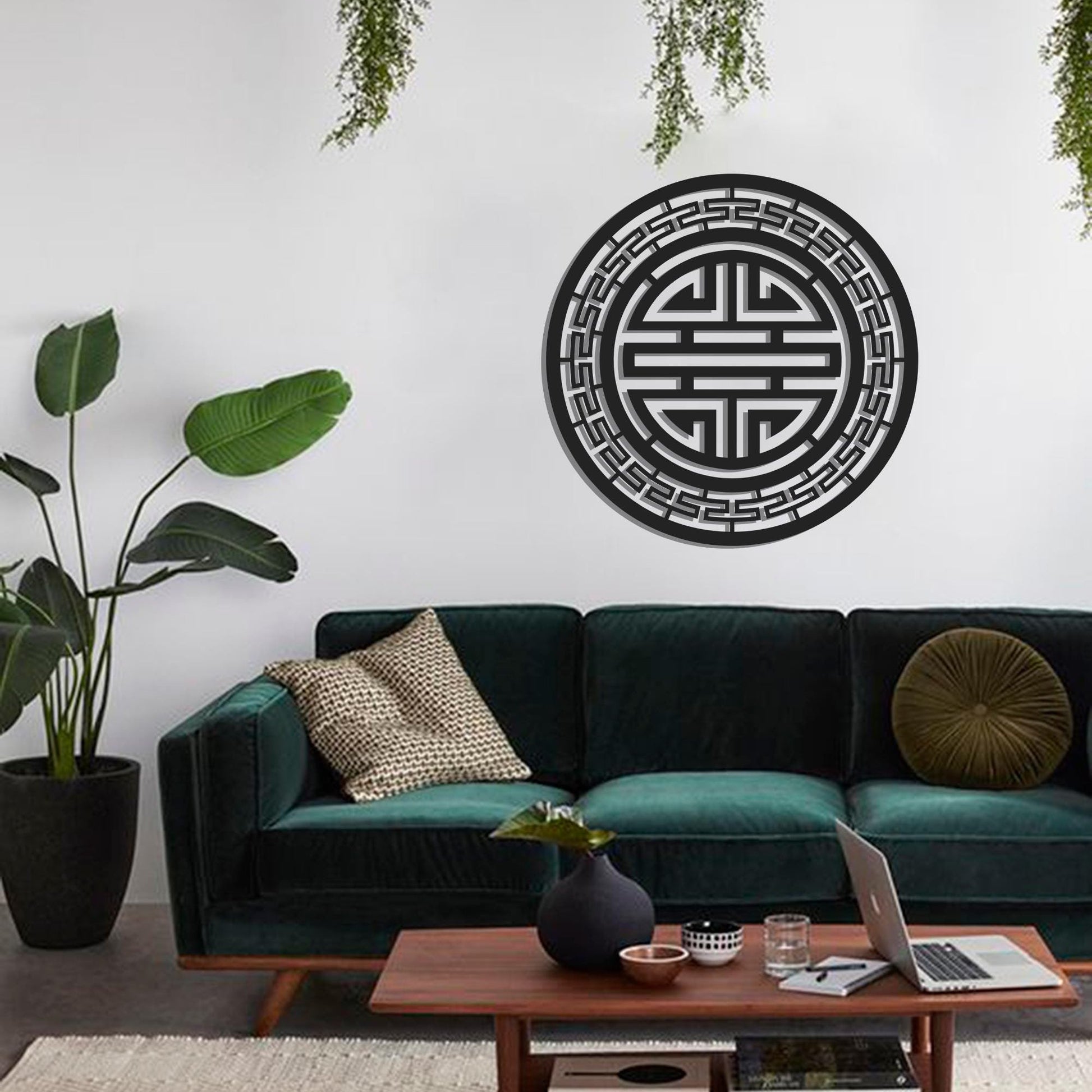 Feng Shui Wall Decor, Wealth Attraction Metal Wall Art, Gold Wall Decor - BlackIvyCraft