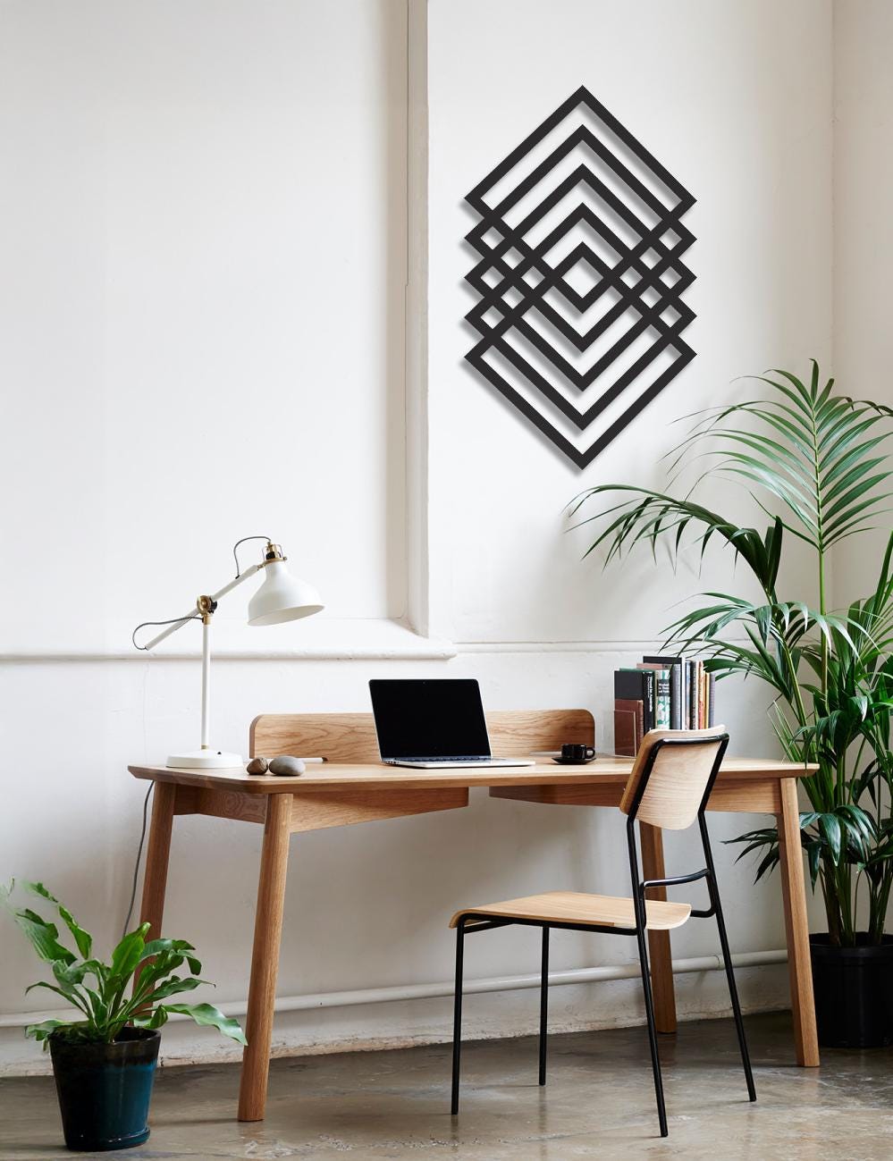 Geometric Metal Wall Art, Large Triangle Sign, Minimal Office Wall Decor, Luxury Wall Art, Abstract Shapes Art - BlackIvyCraft