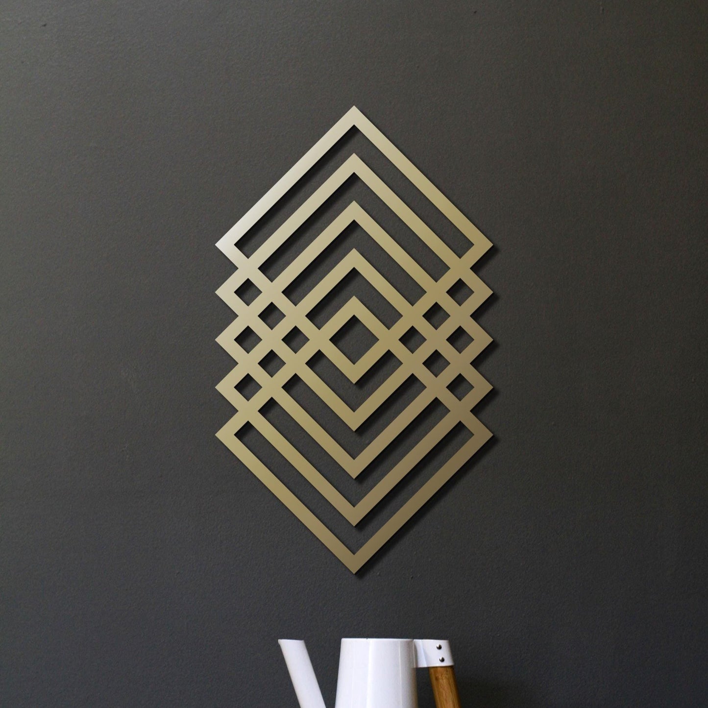Geometric Metal Wall Art, Large Triangle Sign, Minimal Office Wall Decor, Luxury Wall Art, Abstract Shapes Art - BlackIvyCraft