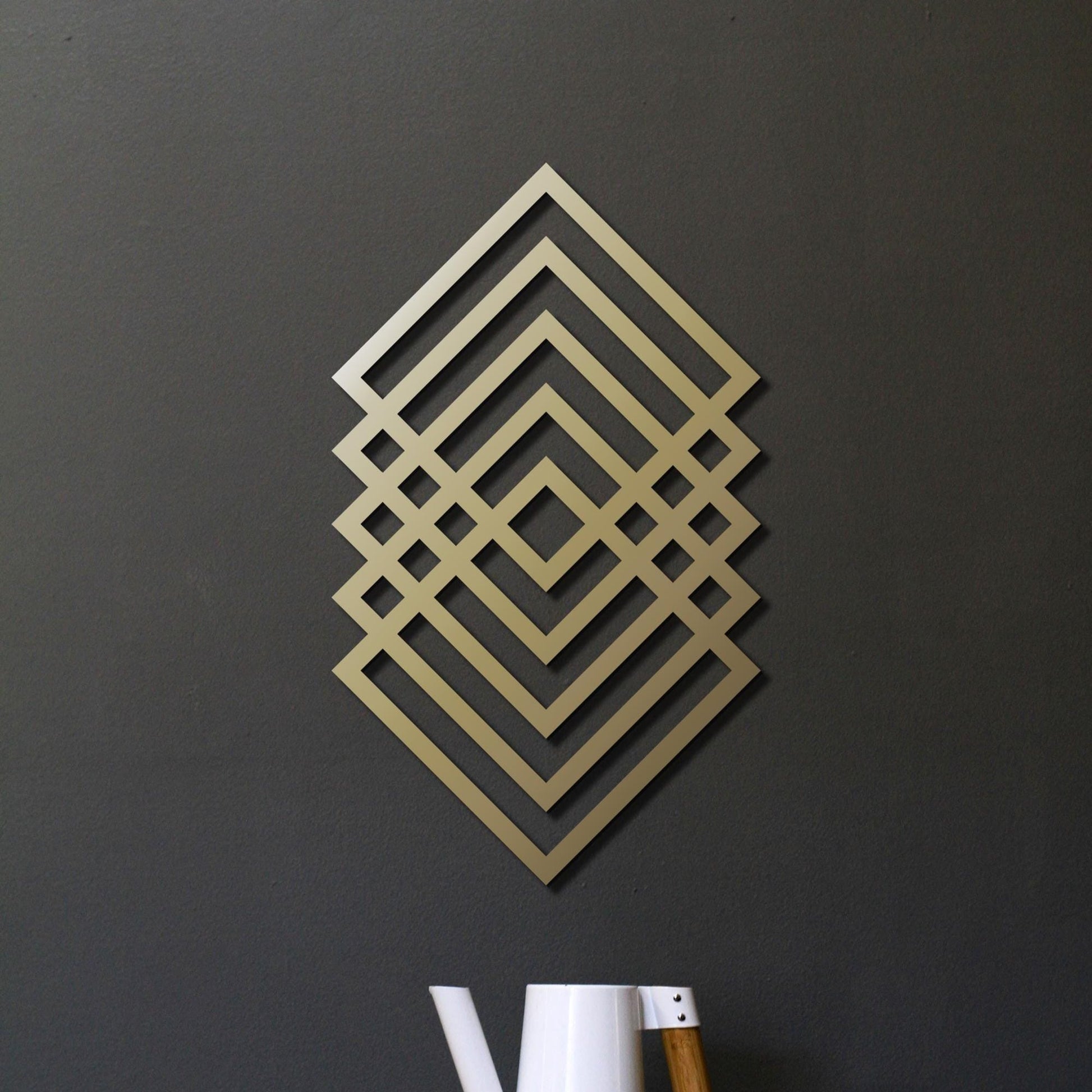 Geometric Metal Wall Art, Large Triangle Sign, Minimal Office Wall Decor, Luxury Wall Art, Abstract Shapes Art - BlackIvyCraft