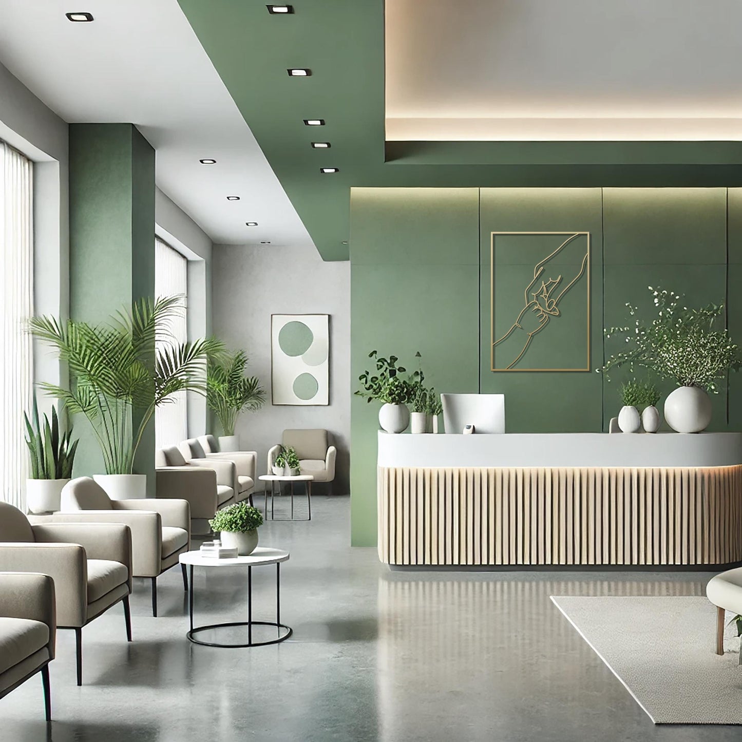 Mother Baby Hands Metal Wall Art, Holding Baby Minimalist Line Art, Nursery Decor, Baby Shower Gift, Maternity Clinic Wall Art - BlackIvyCraft