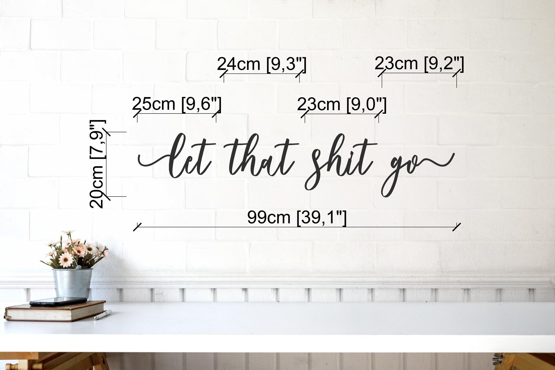 Let That Shit Go, Bathroom Metal Wall Art, Funny Metal Wall Sign, Modern Bathroom Decor, Minimalist Wall Art - BlackIvyCraft