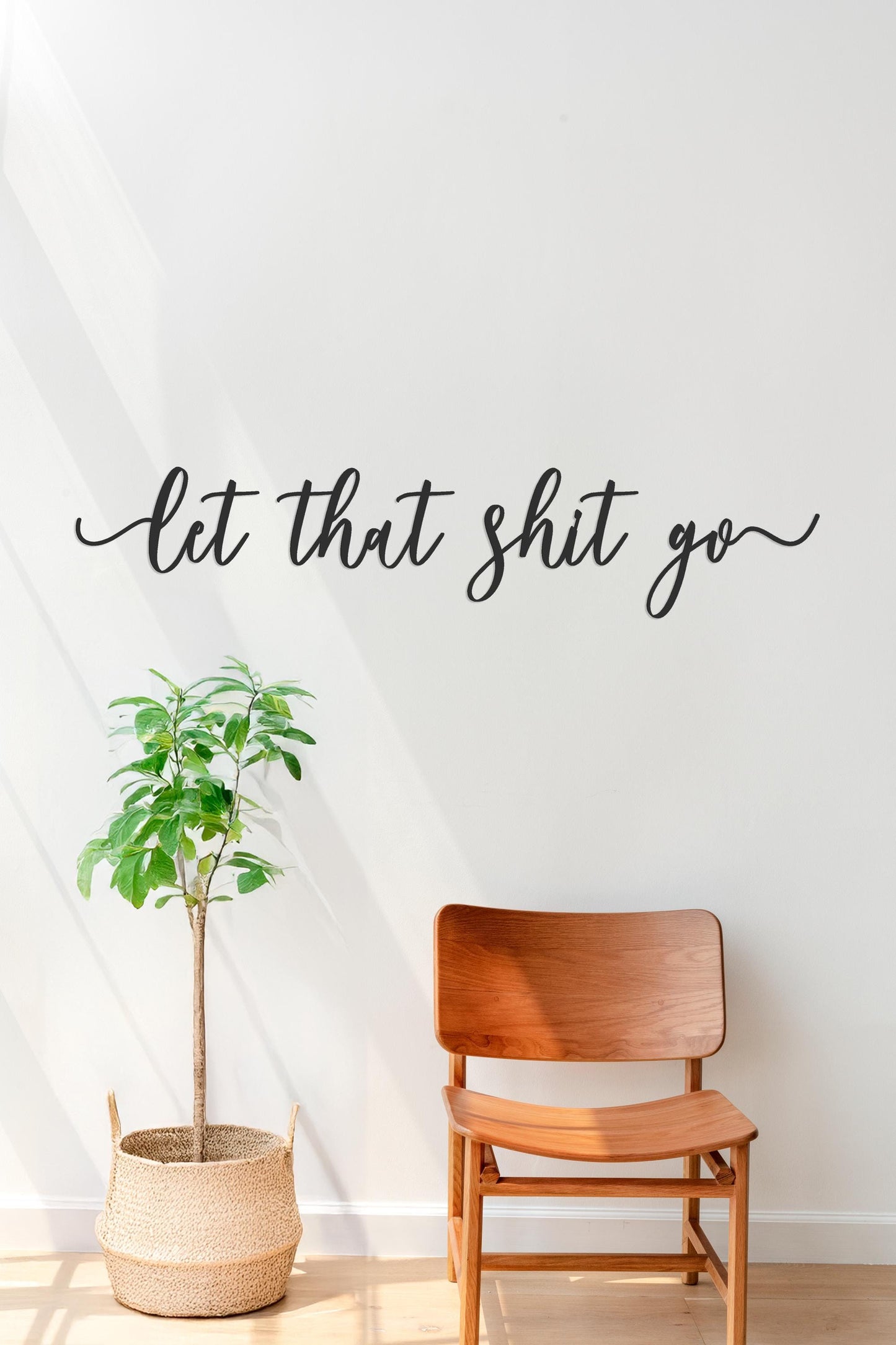 Let That Shit Go, Bathroom Metal Wall Art, Funny Metal Wall Sign, Modern Bathroom Decor, Minimalist Wall Art - BlackIvyCraft