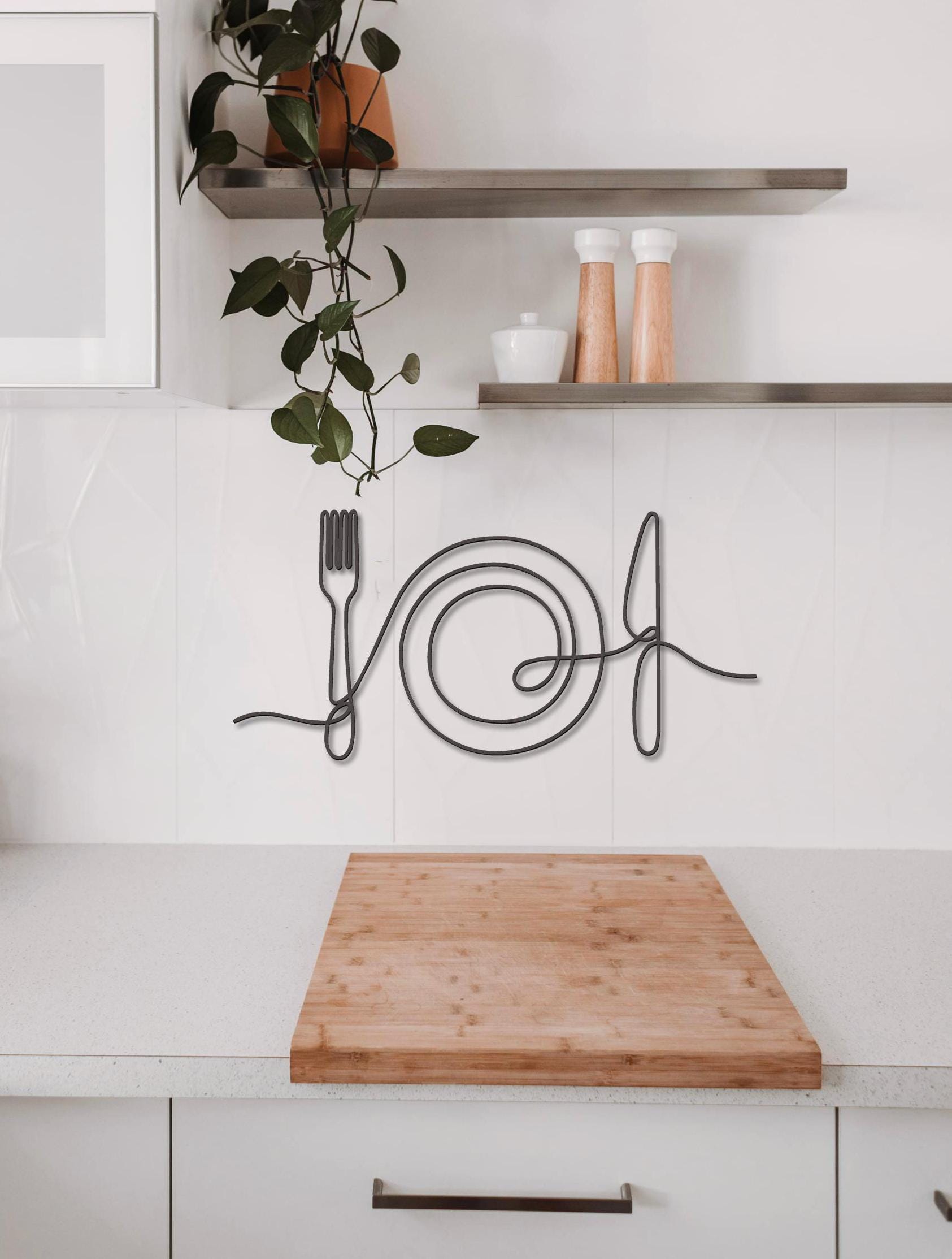 single line kitchen art