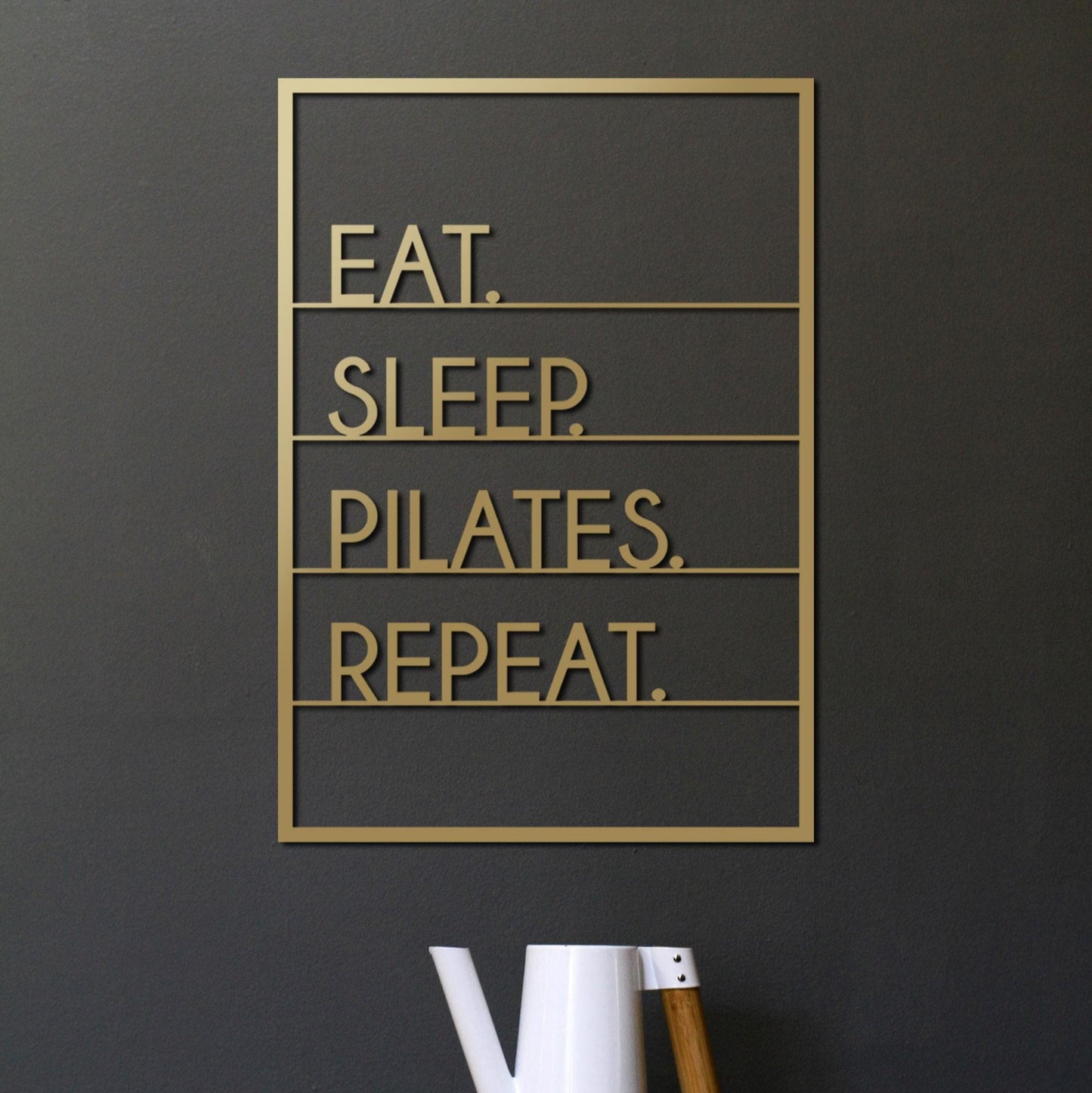 Pilates Decor, Pilates Studio Metal Wall Art, Eat Sleep Pilates Repeat, Metal Pilates Sign - BlackIvyCraft