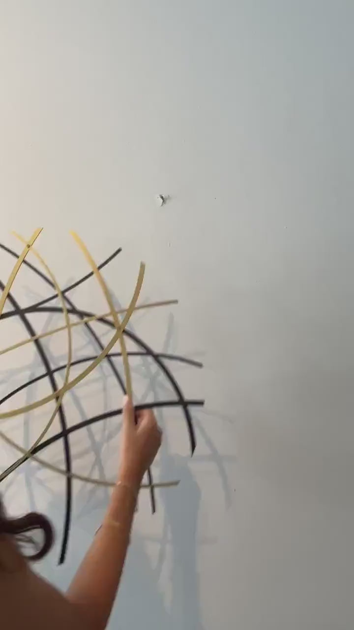 Gold And Black Metal Wall Decor, Metal Wall Sculpture, Circular Wall Decor, Minimalist Office  Decor, Abstract Metal Decor, Contemporary Art