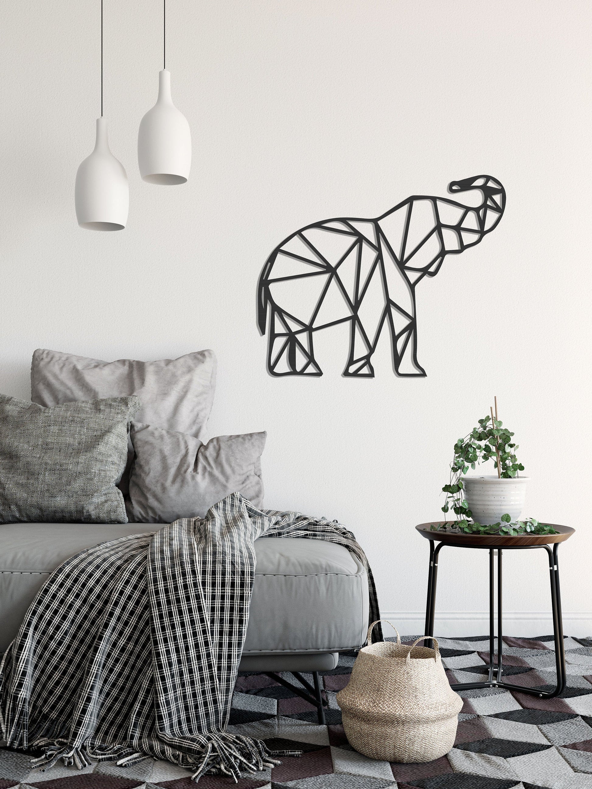 Elephant Metal Wall Decor - BlackIvyCrafts