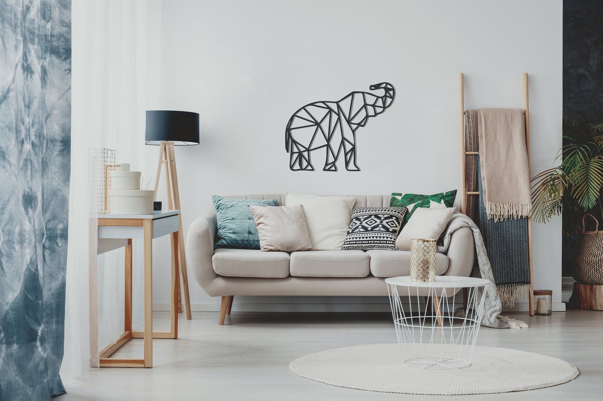 Elephant Metal Wall Decor - BlackIvyCrafts