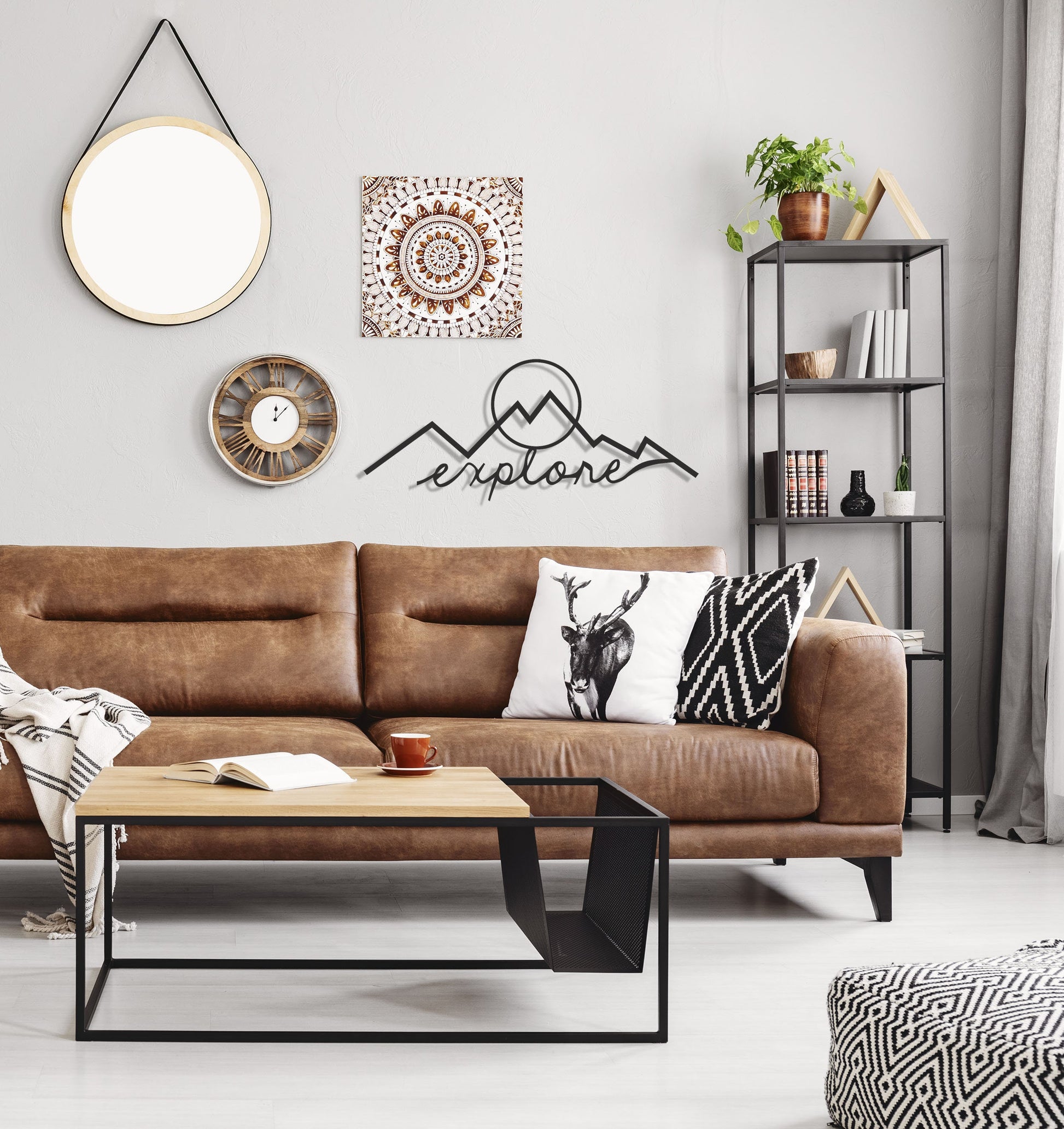 Mountain Metal Wall Art, Traveler Home Decor, Gift For Travelers,Living-room Wall Hangings, Birthday Gift