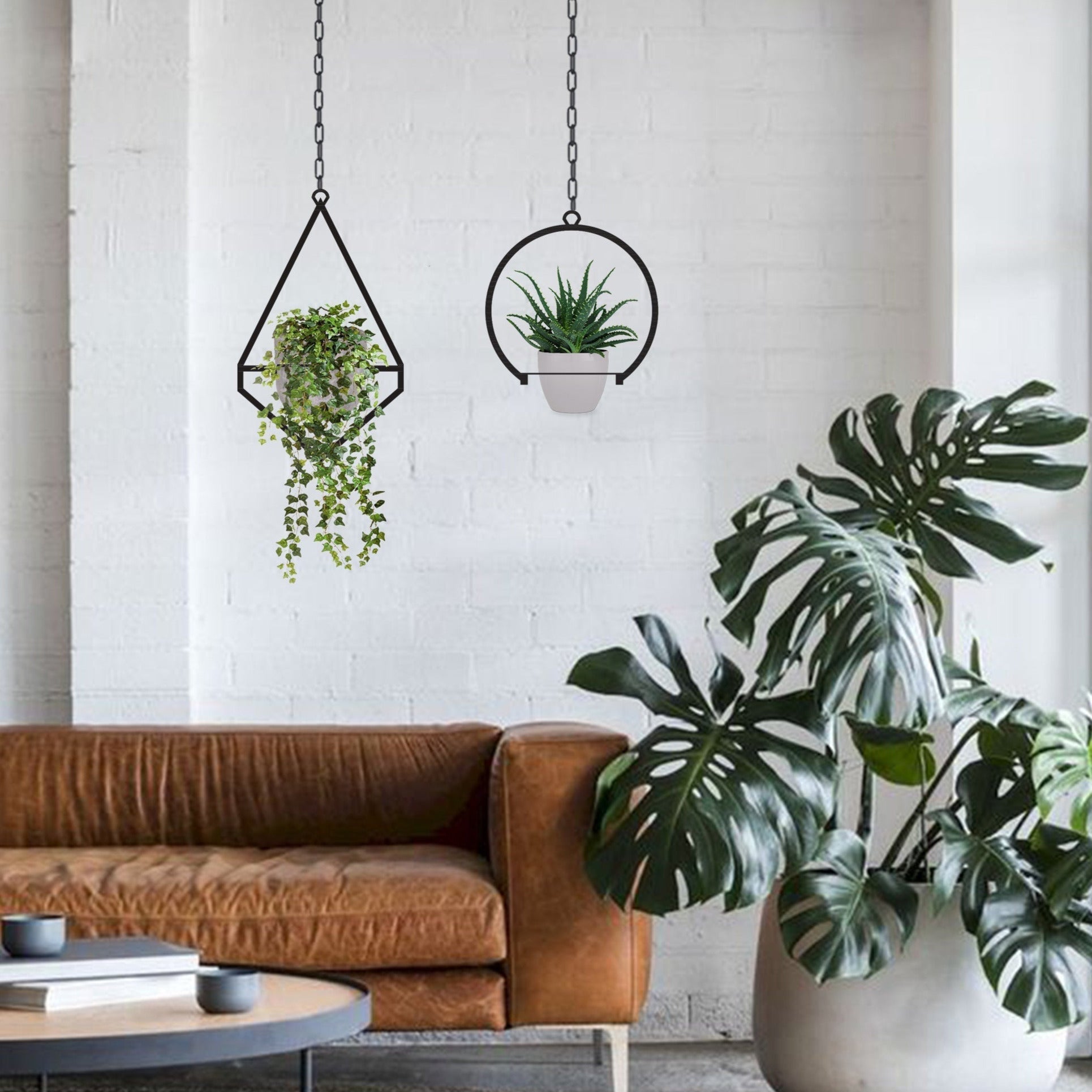 geometric wall plant hanger Geometric Plant Hanger Set