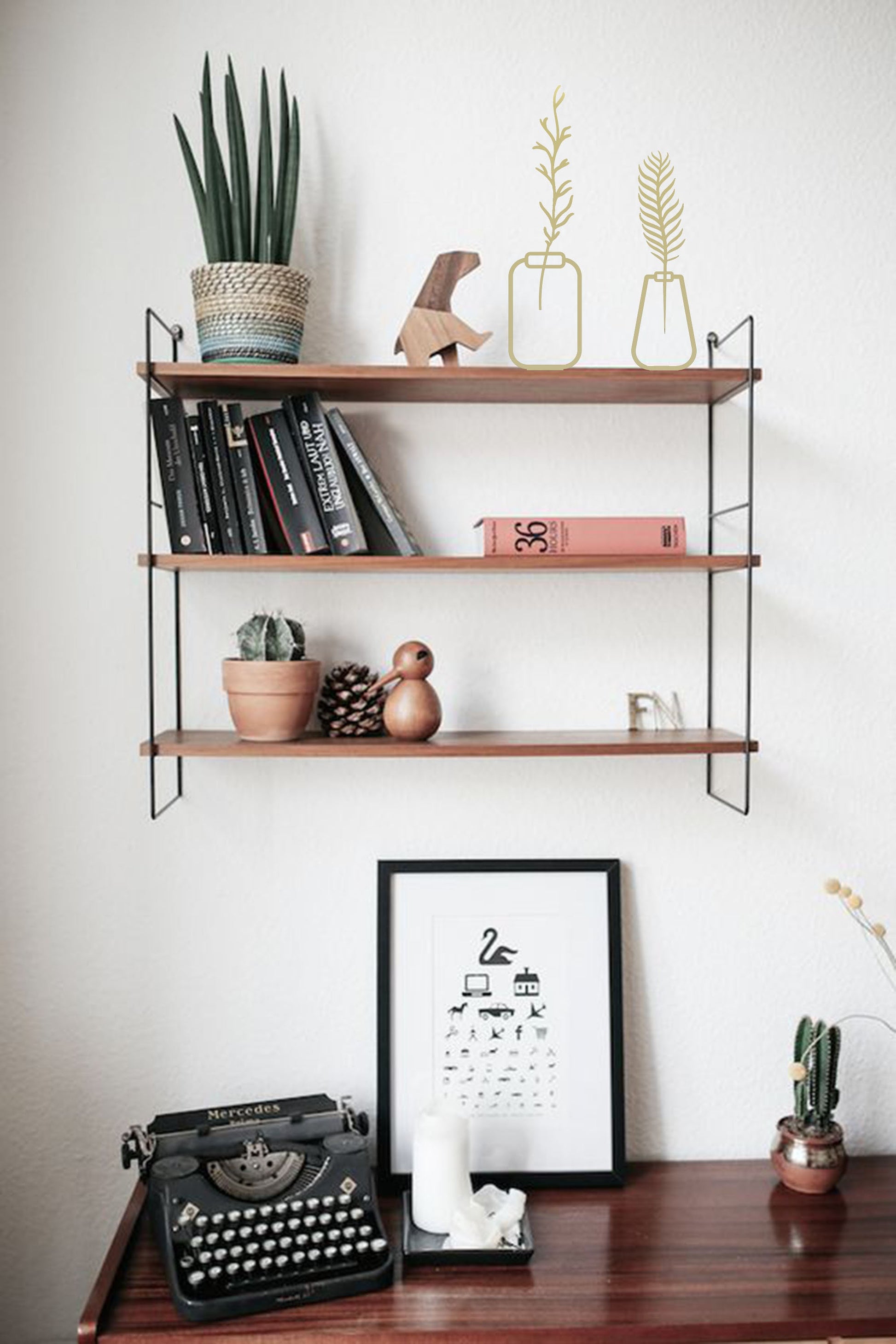 Modern vase, Modern Metal Vase, Minimal Shelf Decor, Metal Art Decor, Vase Decor, Gold Shelf Decor
