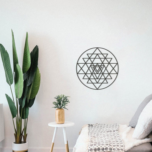 Sri Yantra Metal Wall Art - BlackIvyCrafts