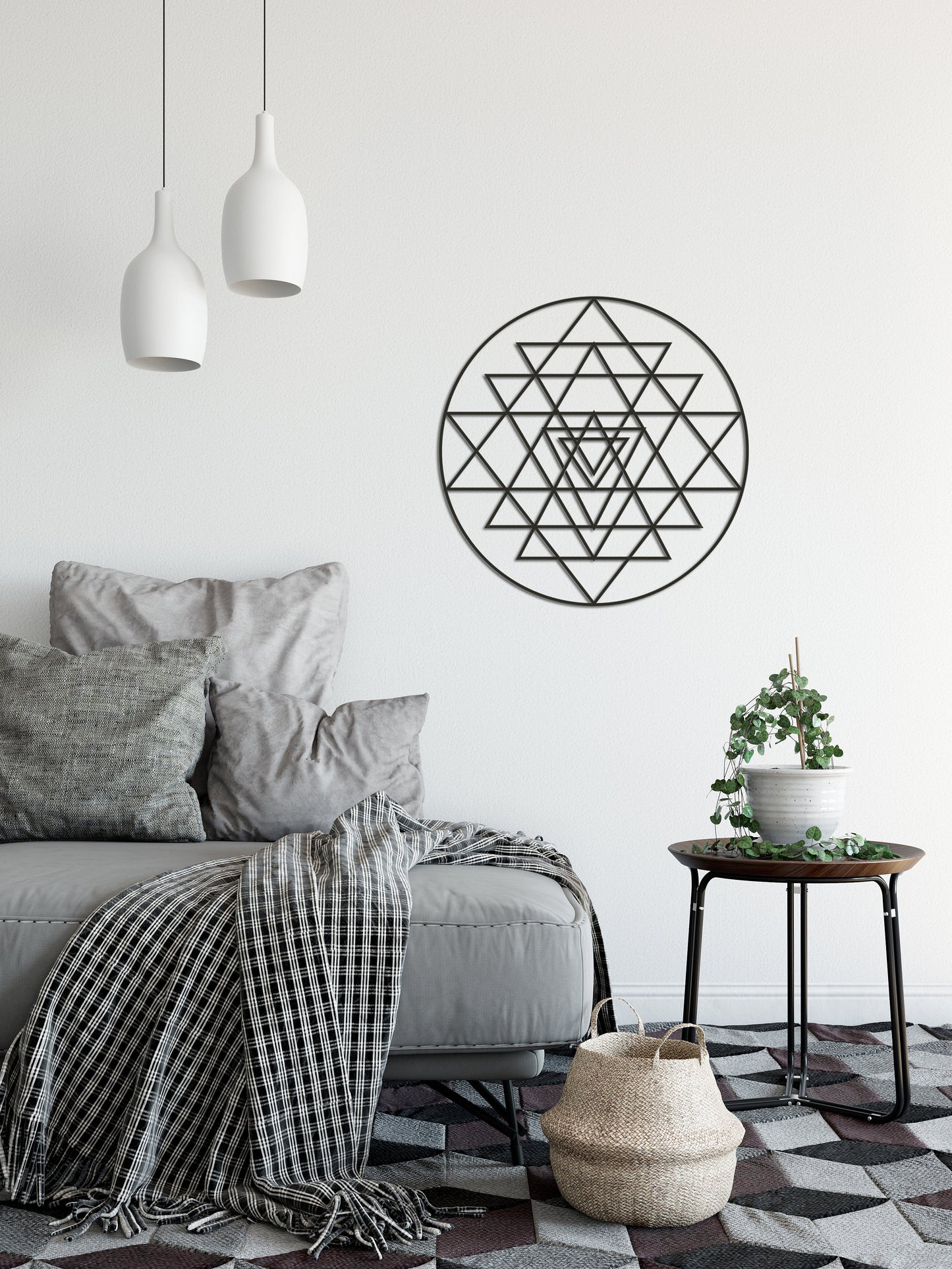 Sri Yantra Metal Wall Art - BlackIvyCrafts