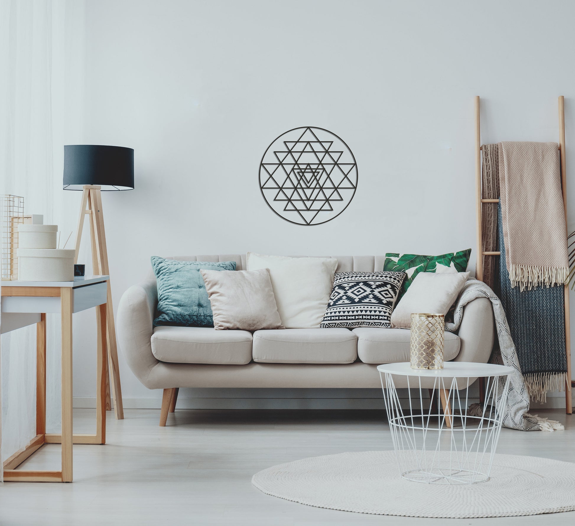 Sri Yantra Metal Wall Art - BlackIvyCrafts