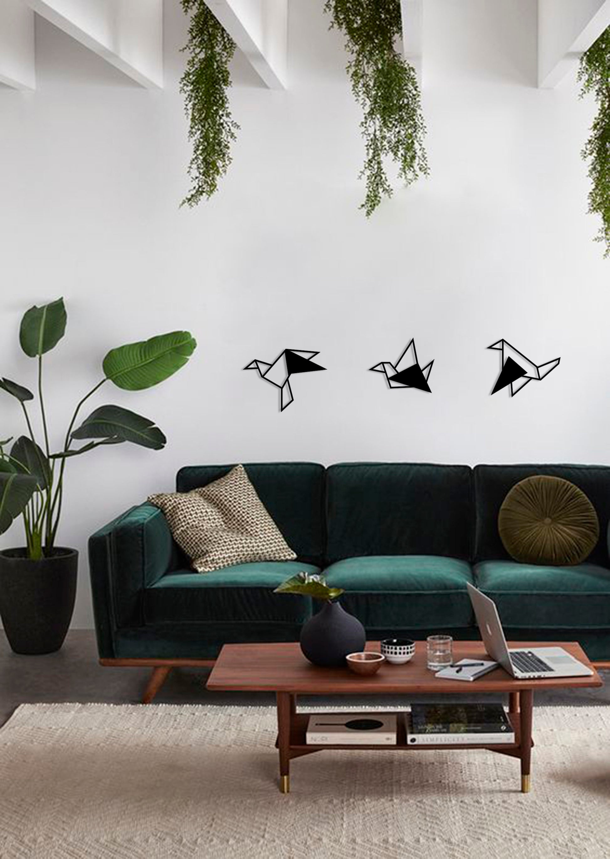 Geometric Birds Metal Wall Decor Set - BlackIvyCrafts