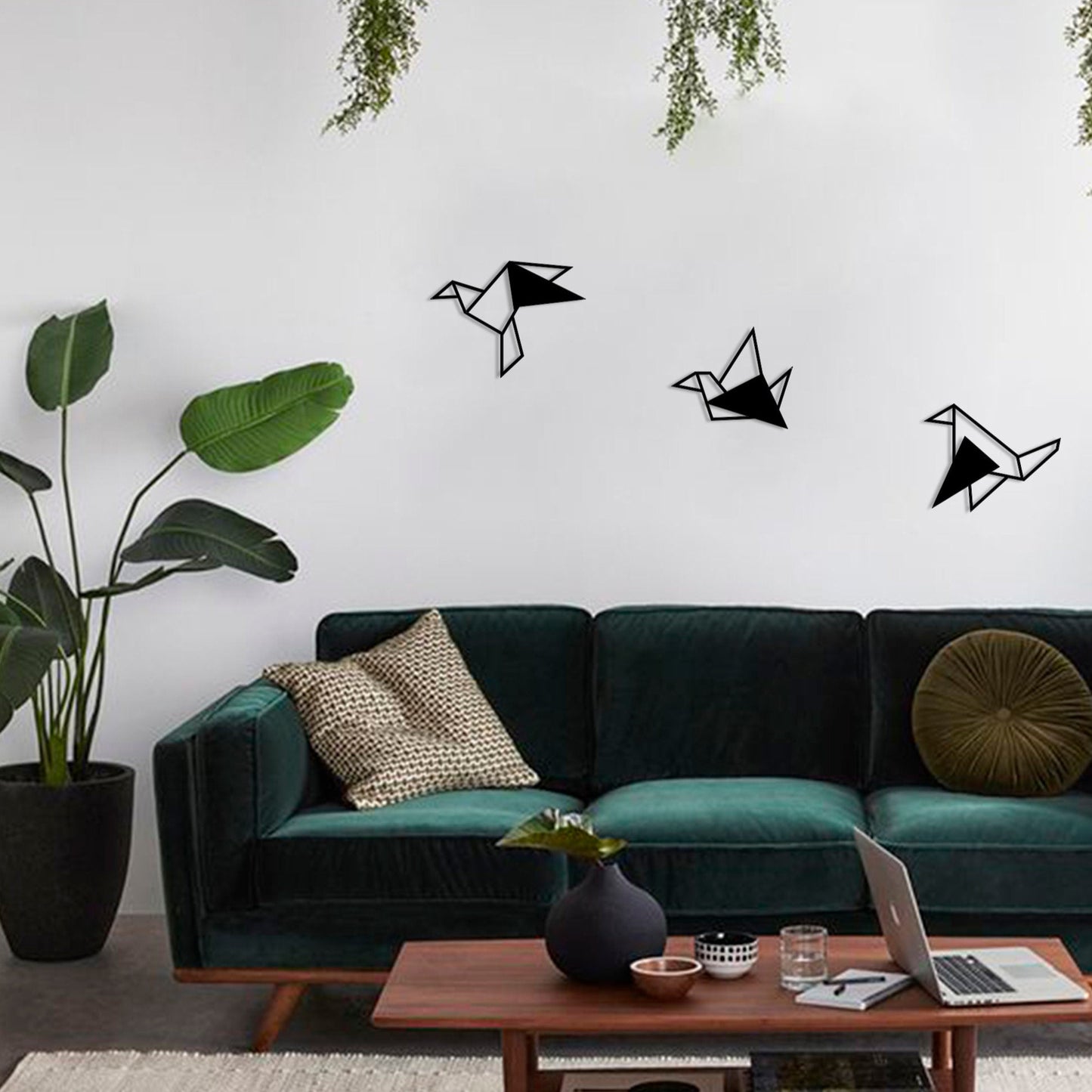 Geometric Birds Metal Wall Decor Set - BlackIvyCrafts