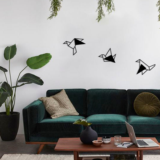 Geometric Birds Metal Wall Decor Set - BlackIvyCrafts
