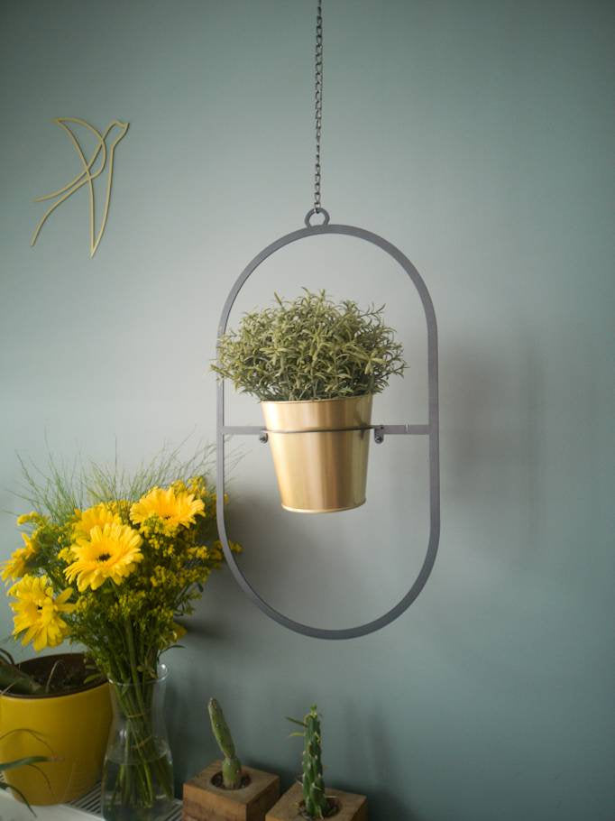 Circular Metal Hanging Planter Set - BlackIvyCrafts