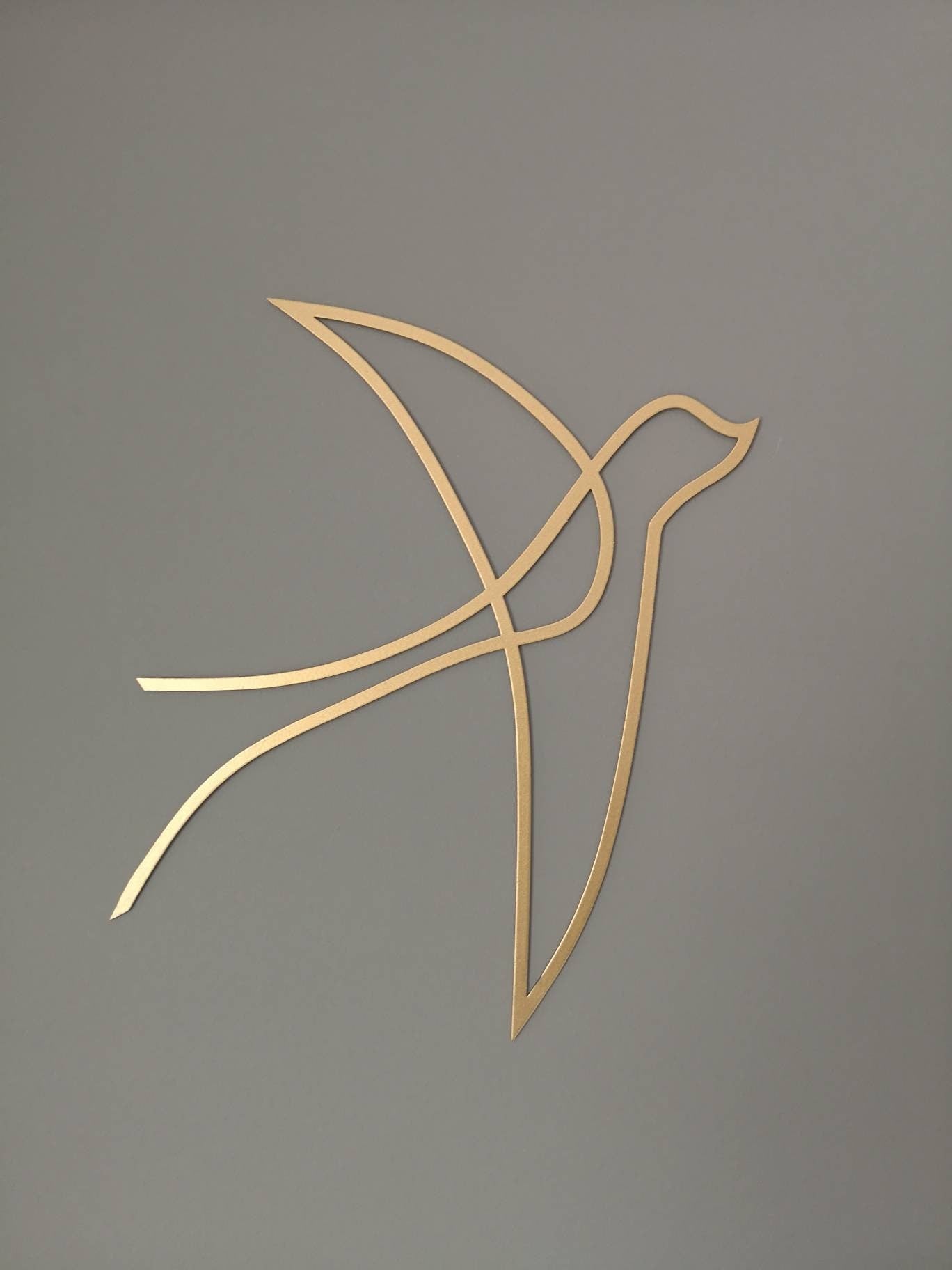 Gold Birds Wall Art Set, Gold Wall Decor, Single Line Metal Wall Sign, Minimal Wall Decor Set,  Kitchen Wall Decor, Nursery Wall Decor